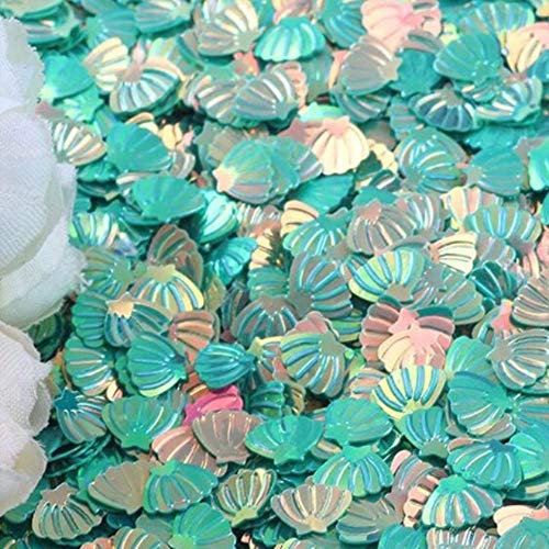 ALENAOO Sea Shell Pailletten 7mm PVC Loose Pailletten Glitter für Nail Art Maniküre Nähen Hochzeitsdekor Confetti…