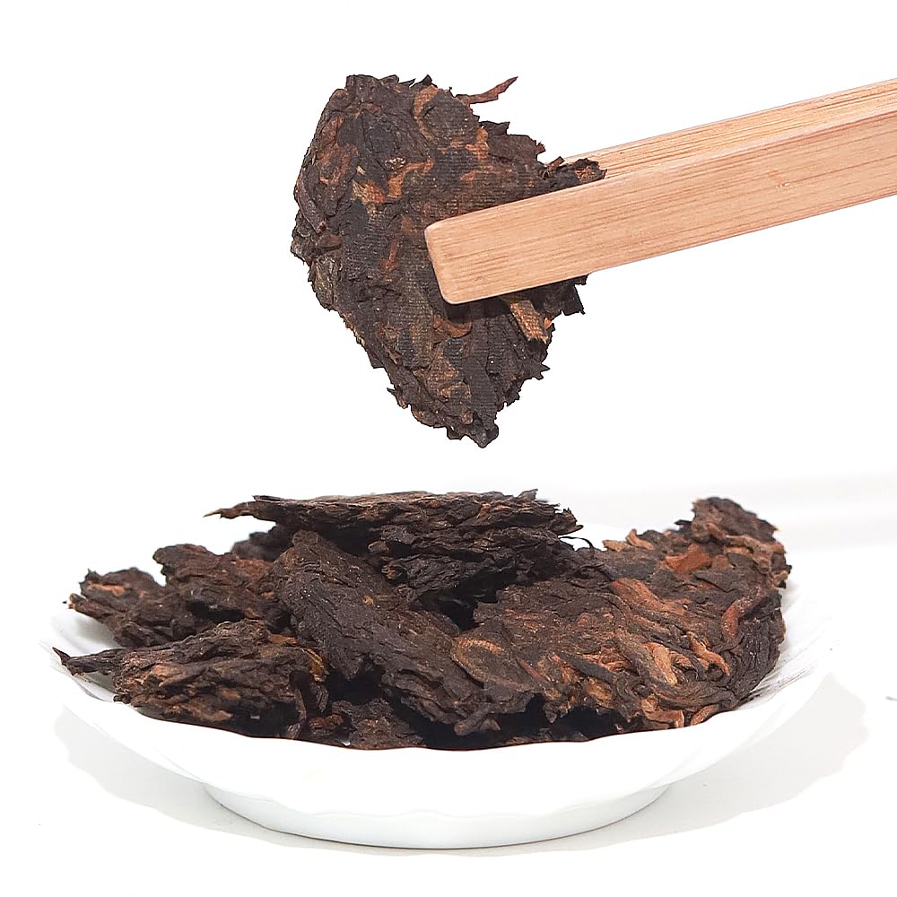 LWXLJMJZC – 2013 Yi Wu Shu Pu-erh Gâteau de Thé – 150 Tasses – Pu-erh Mûr Fermenté – Thé Noir Chinois du Yunnan – 357g/12.6oz