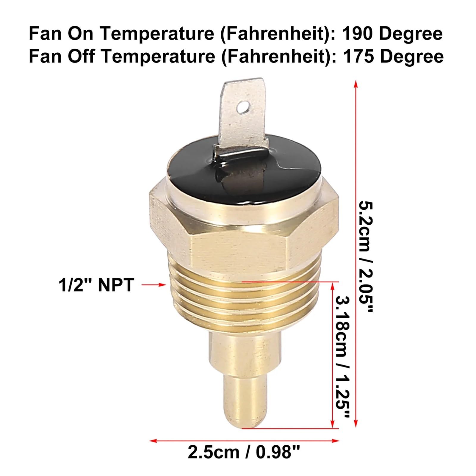 Universal Auto Kühler Fan Temperatur Sensor Schalter Teile Autos Ersatzteile Sensoren Zubehör Motor Thermostat Sensor Thermostat(175-190 Degree)