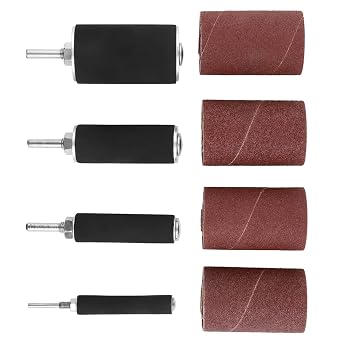 Spindle Sanding Drum Sander Tool Kit Set Rubber Drums + Sanding Sleeves with Case for Drill Press 20 Pieces