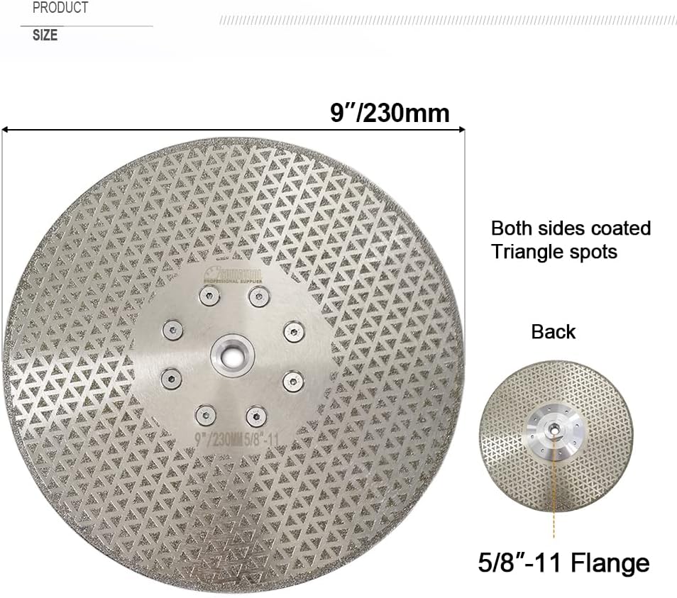 SHDIATOOL 9 Inch Both Side Coated Diamond Cutting and Grinding Disc for Granite Marble