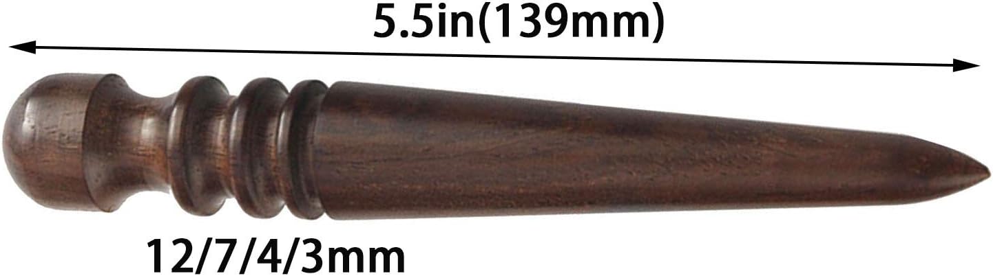 Rigid Wood Leathercraft Slicker Polisher,Round Wooden Leather Edge Burnisher Tool for Hand Making