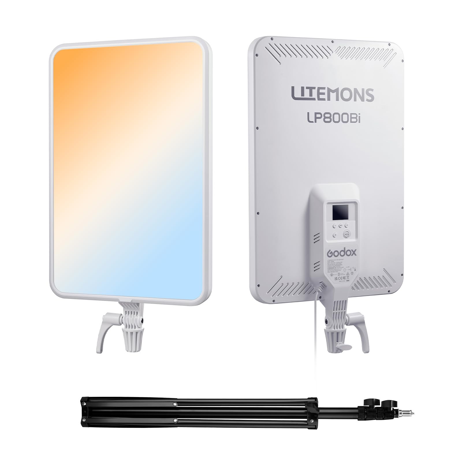 Godox LP800Bi Panneau LED Vidéo, 85W Lumière Douce Bicolore Studio, 2800K-6500K 11 Effets FX, Contrôle APP, Silencieux sans Ventilateur pour Livestream, Vlog