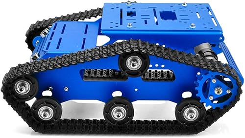 Miniatura 4 de KOOKYE Robot Tank Car Kit Tanque Chasis Plataforma Metal Acero Inoxidable Motor 2DW para ArduinoRaspberry Pi DIY Chasis Tanque Azul