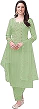 TRENDMALLS Women's Cotton Blend Embroidery Salwar Suit Set Kurta Pant with Dupatta Kurta Set for Women