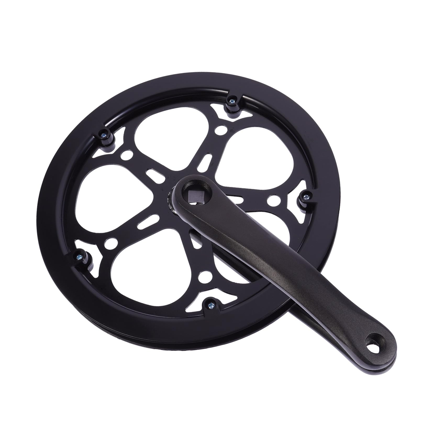 Alipis Guarnitura Pedivella Bici Singola velocità in Ferro Nero 170mm 52 Denti, Accessori per Biciclette Facile da Installare per Bici da Strada