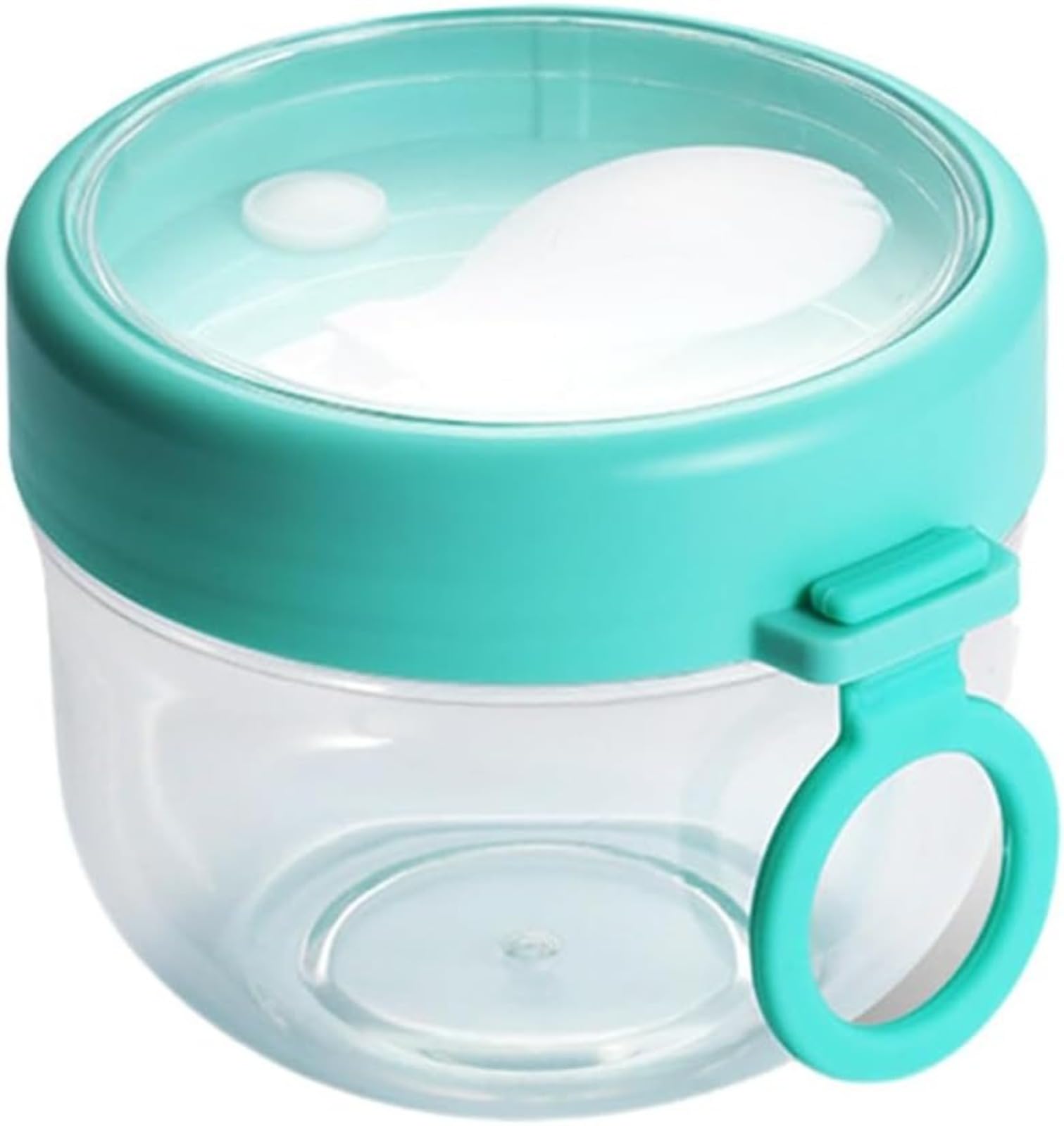 BKONGNAVU 600ml Overnight Oat Containers,with Lids and Spoons,Plastic Portable Leakproof Cereal Cups,for Food Storage,Reusable Yogurt Breakfast On the Go Cups Oatmeal Jars Snack Containers