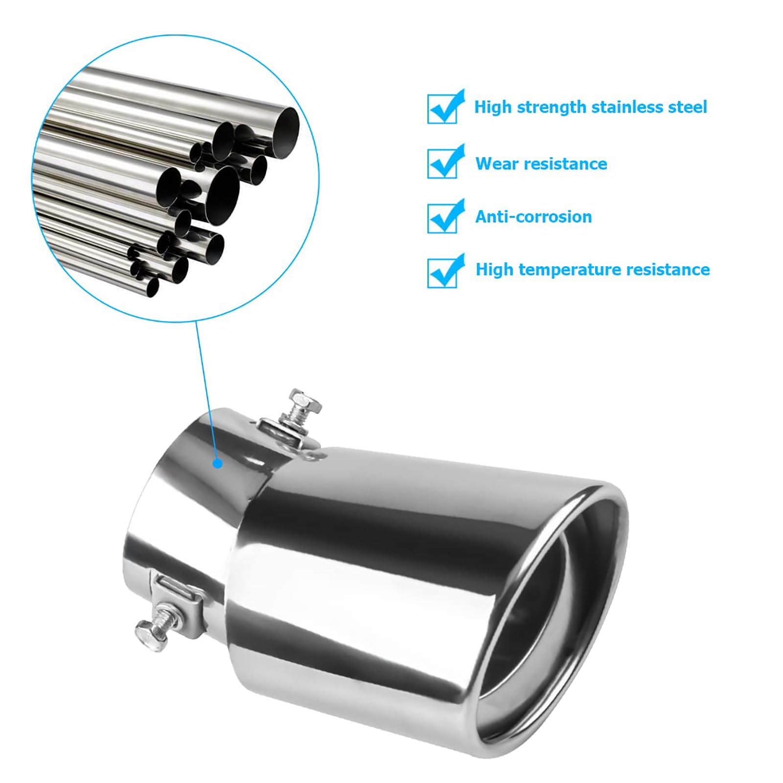 Terminale di Scarico Punta Marmitta, per Hyundai i20 III (BC3/BI3) 2020 2021 2022 2023-2025 Rivestimento Copertura Silenziatore Posteriore Acciaio Inox Accessorio Auto