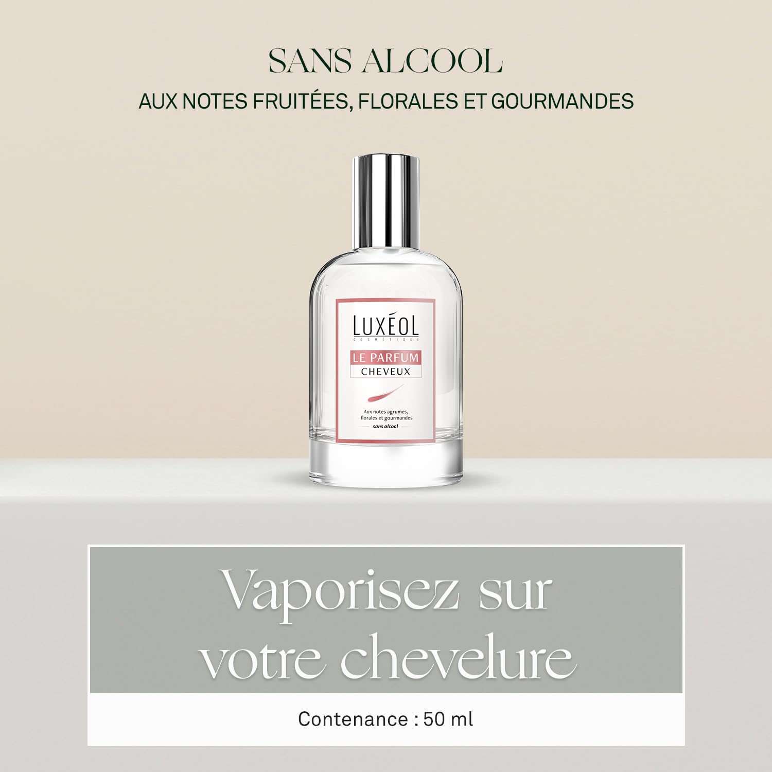 LUXÉOL - Le Parfum Cheveux - Aux Notes Fruitées, Florales & Gourmandes - Formule Sans Alcool - Fabriqué En France - 50 ml