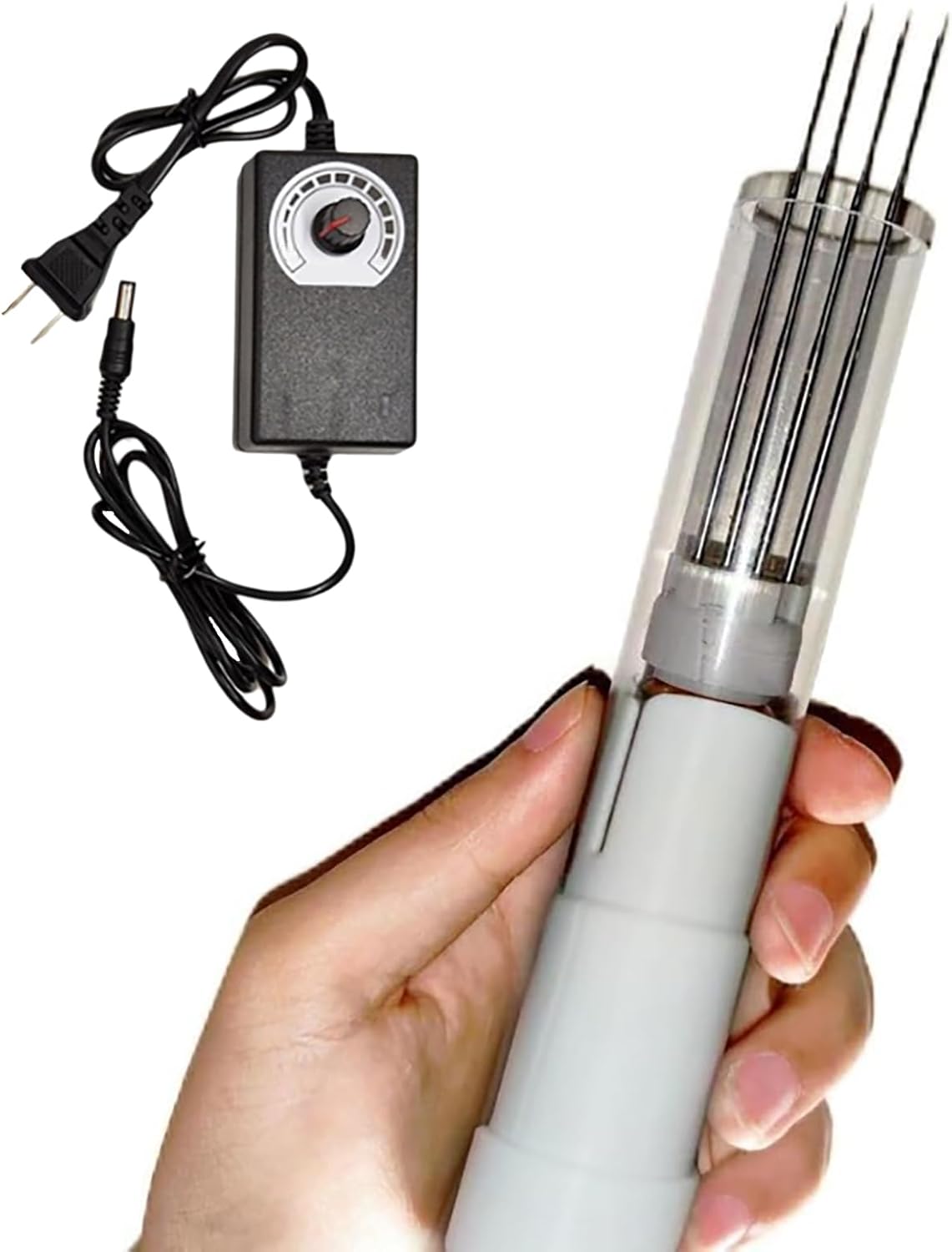 Electric Felting Needle Machine for Adults, Speed ​​Adjustable Wool Felting Tools Kit 1-7 Needles Portable Needle Punch Machine Set for DIY Wool Painting and Felted Craft Work,White