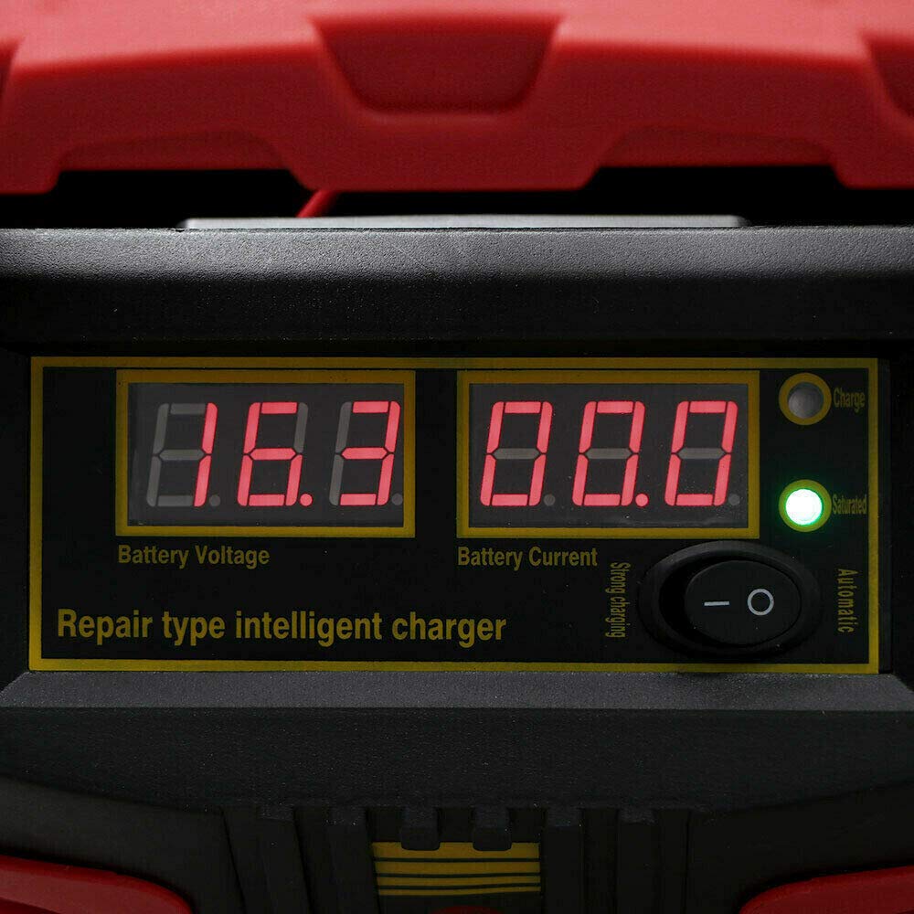 Chargeur de batterie de voiture, voiture de camion de moto de chargeur de batterie intelligent 12V / 24V 15A, prise UE