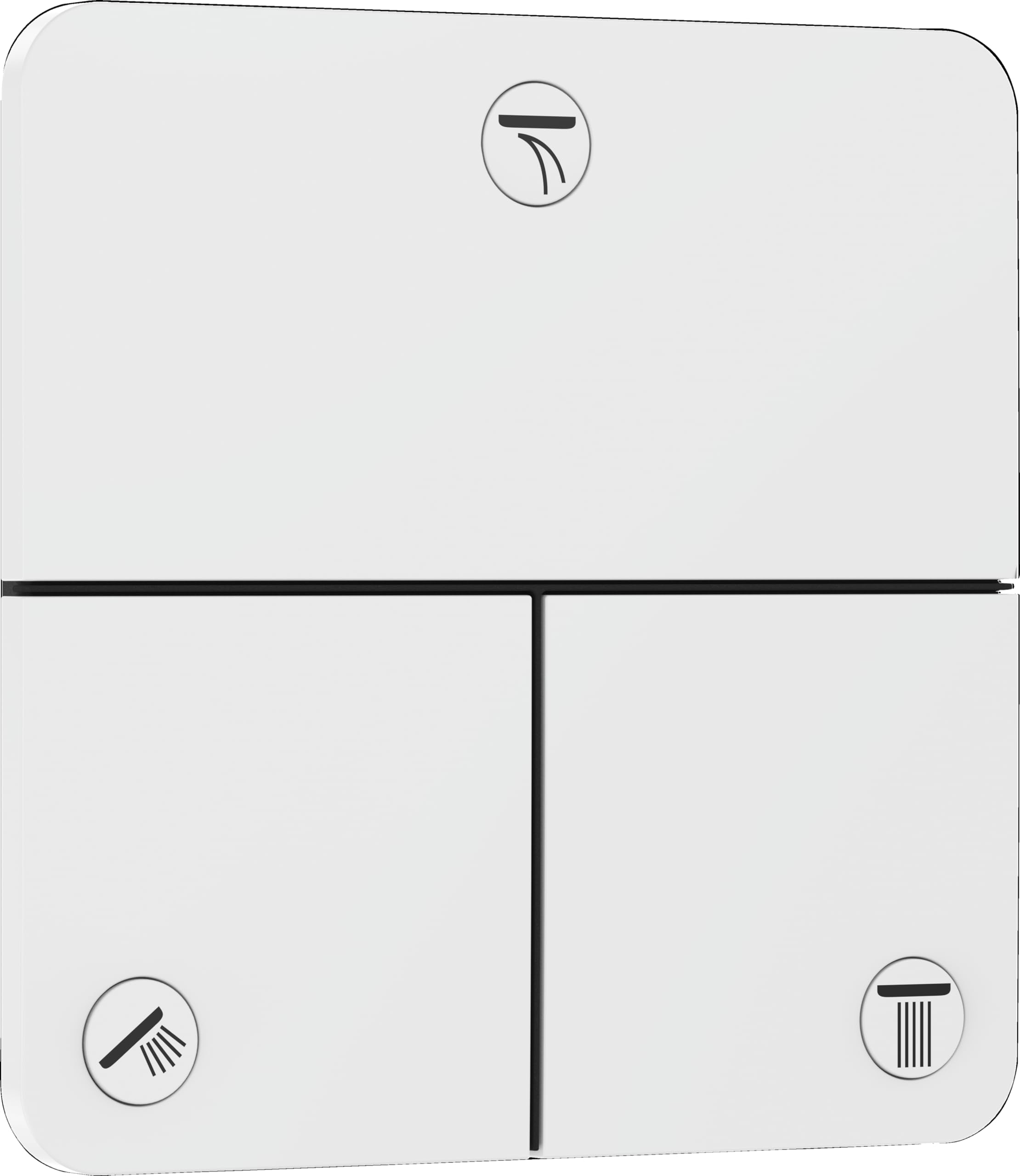 hansgrohe ShowerSelect Comfort Q - Robinet d'arrêt pour la montage encastré de mitigeurs thermostatiques ShowerSelect Comfort (3 fonctions), Blanc mat, 15587700