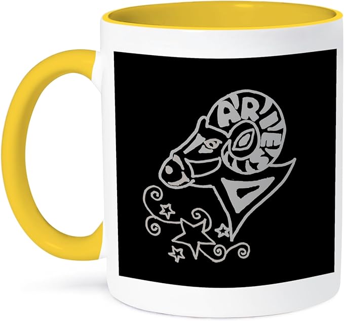 3dRose Coffee Mug, Size - 15oz - Zodiac Aries Ram Original Astrology Sign Art Zodiac - funny coffee cup gift
