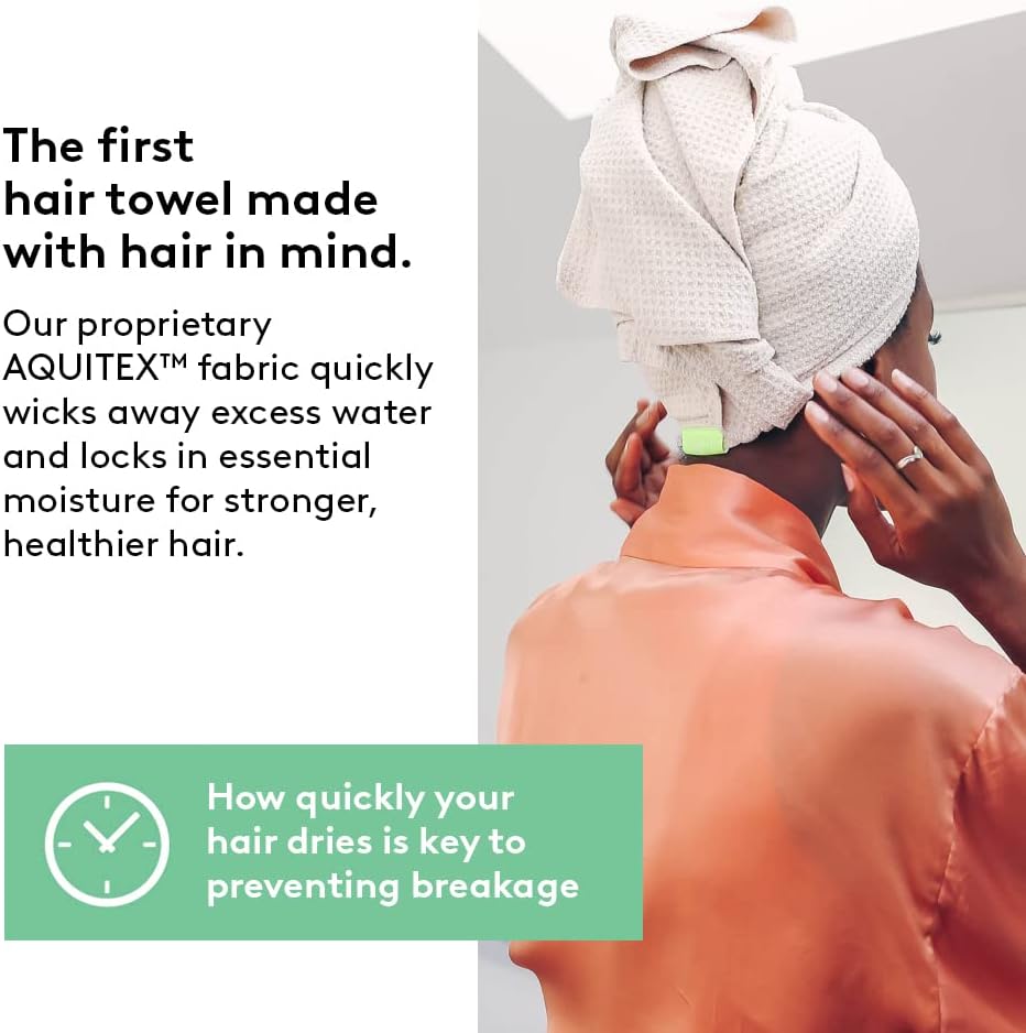 Special Aquis - Original Hair Towel (Waffle), Ultra Absorbent & Fast Drying Microfiber Towel for Thicker Hair (Linen)