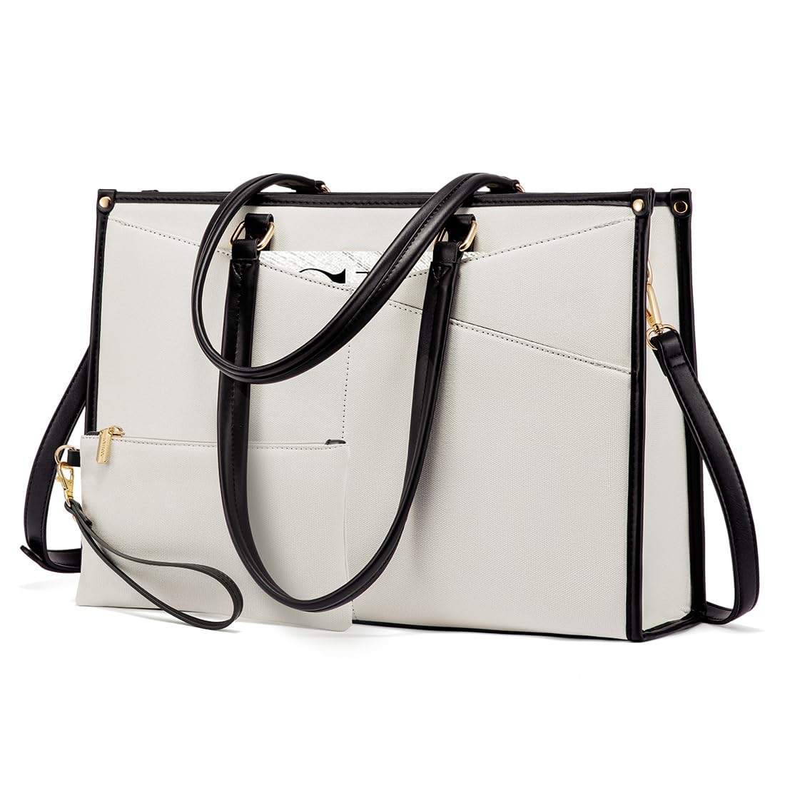 Laptop Tote Bag for Women 15.6 Inch Waterproof Leather Computer Bags Women Business Office Work Bag Briefcase