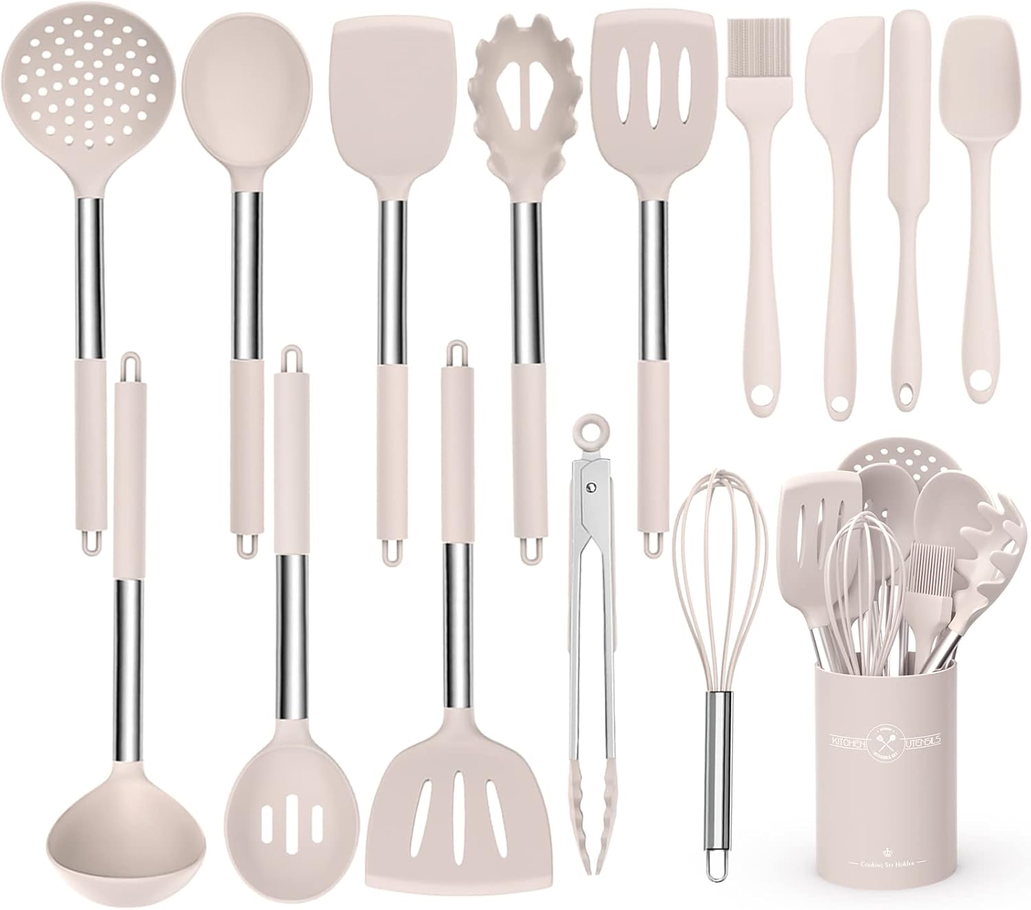 Stainless Steel Kitchen Cooking Utensil Set, Umite Chef 15 pcs Cooking