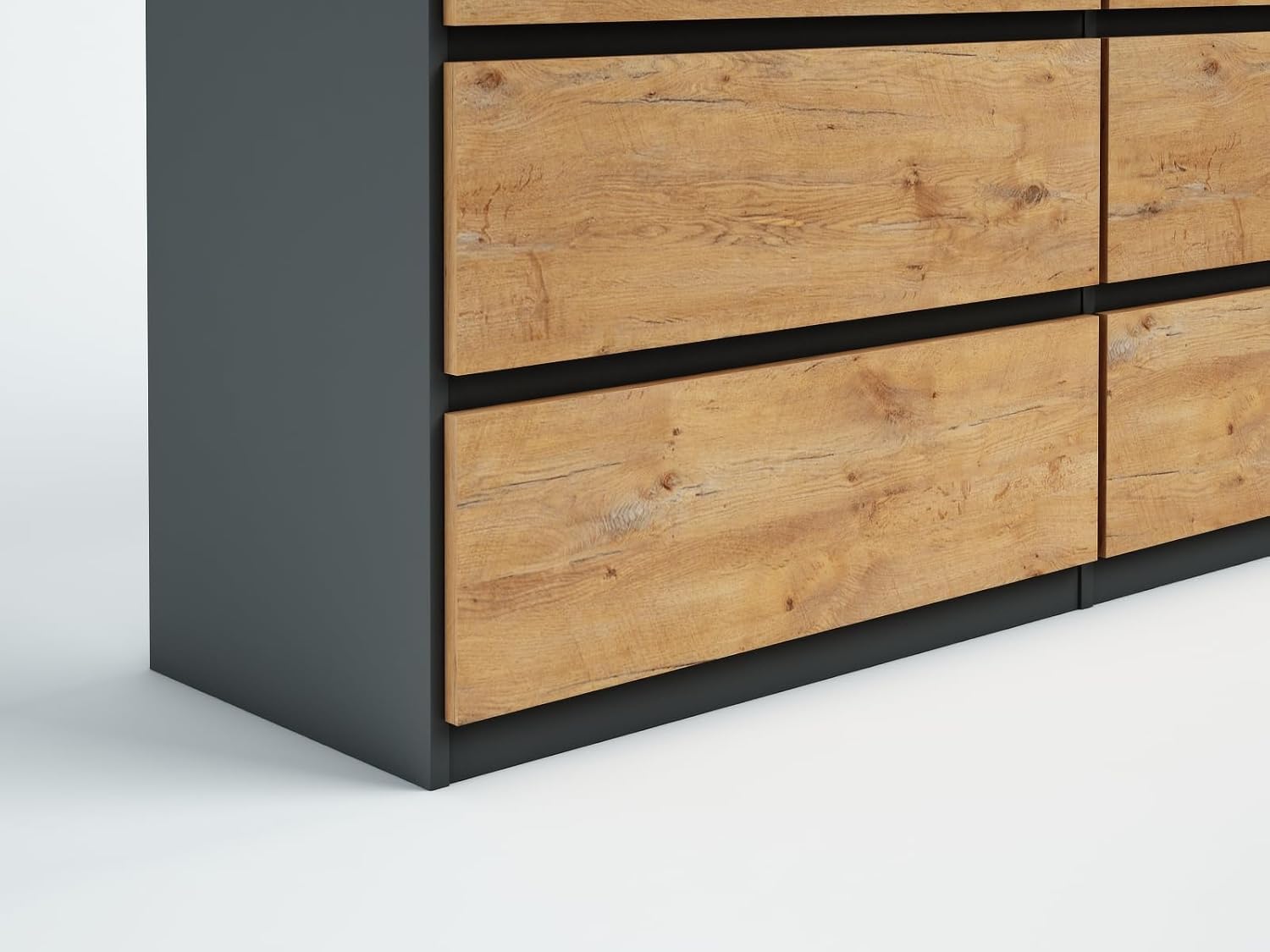 meble masztalerz Commode avec 8 Tiroirs Anthracite & Lancelot 120 cm - Meuble de Rangement Salon - Commode Salon - Meuble Entree - 120x101,5x39 cm