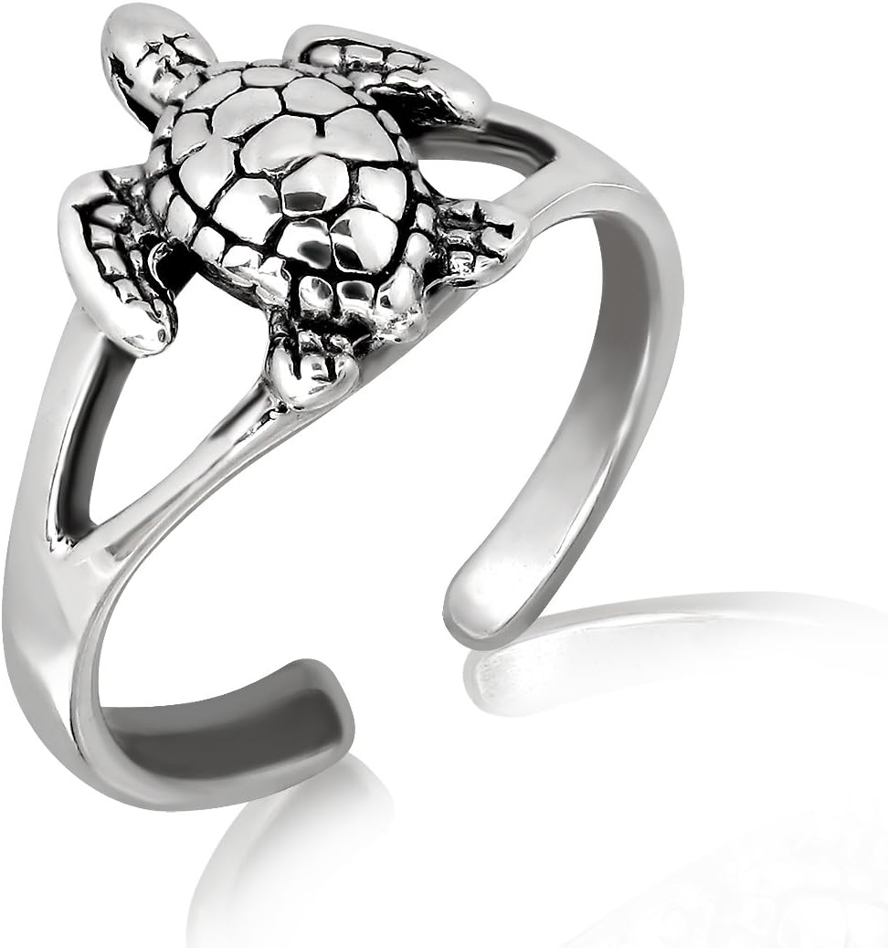 WithLoveSilver 925 Sterling Silver Sea Turtle Toe Ring