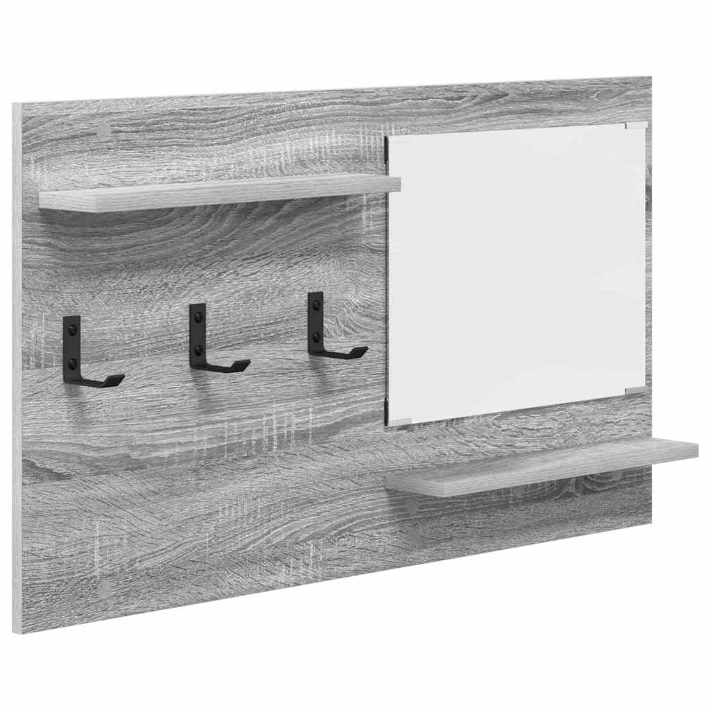 Organiseur de couloir mural miroir gris sonoma pour entrée ordonnée