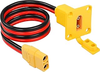 CERRXIAN 2ft 10AWG XT90 Male to Female Mount Panel Cable XT90 Male Plug with Mout Panel to Female Wire for RC Lipo Battery FPV Drone