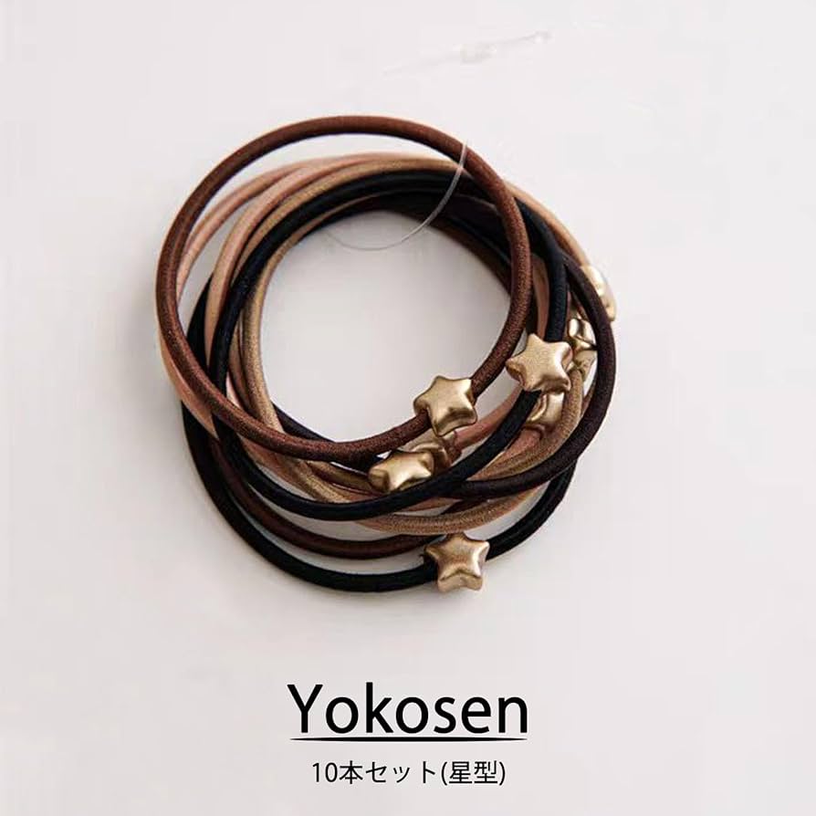再販35）ナチュラルリボン♡ヘアゴム Amazon | Yokosen ヘアゴム 細い 10本セット 髪ゴム 跡がつか