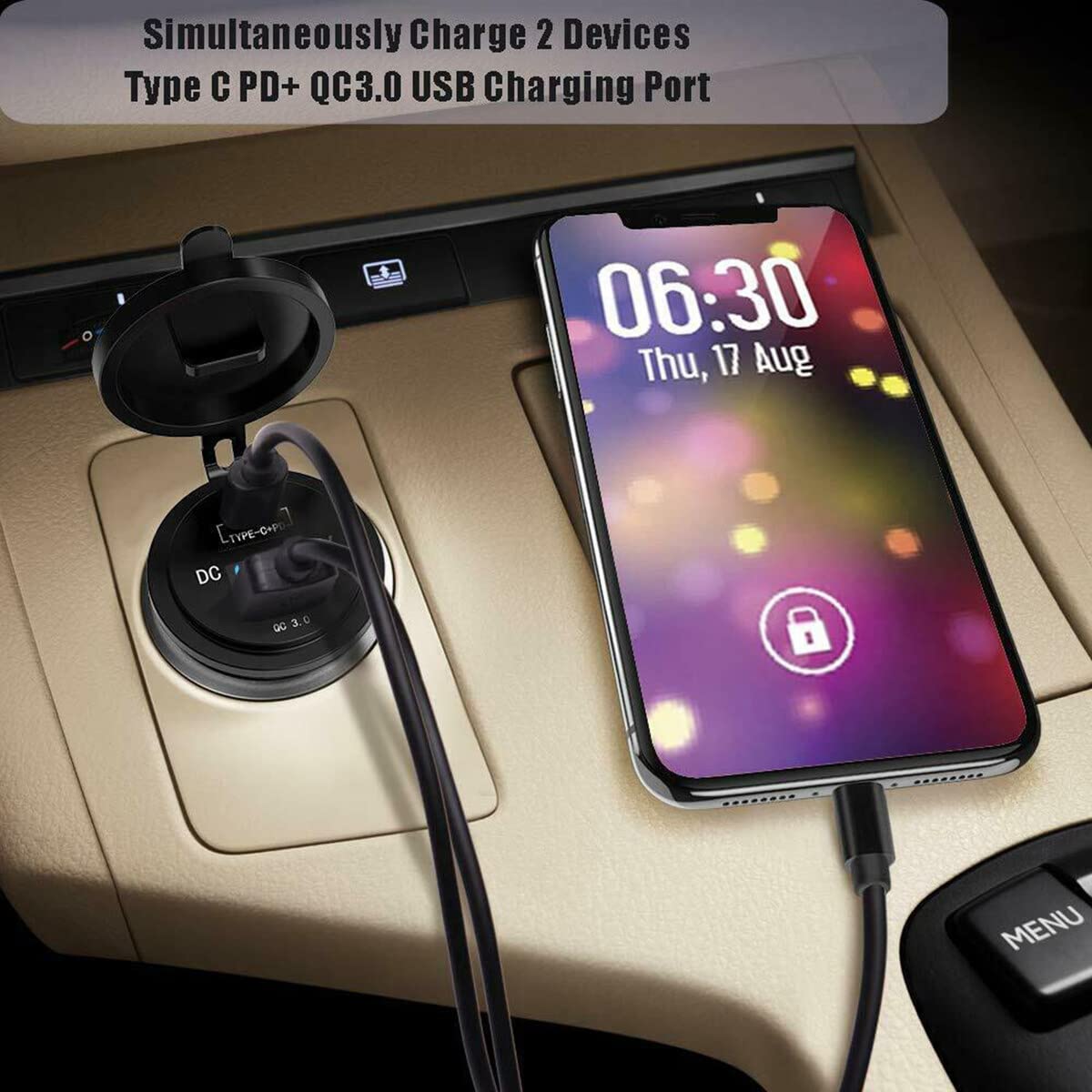 Caricabatteria Doppio Moto USB Quick Charge 3.0 Dual Caricabatterie per