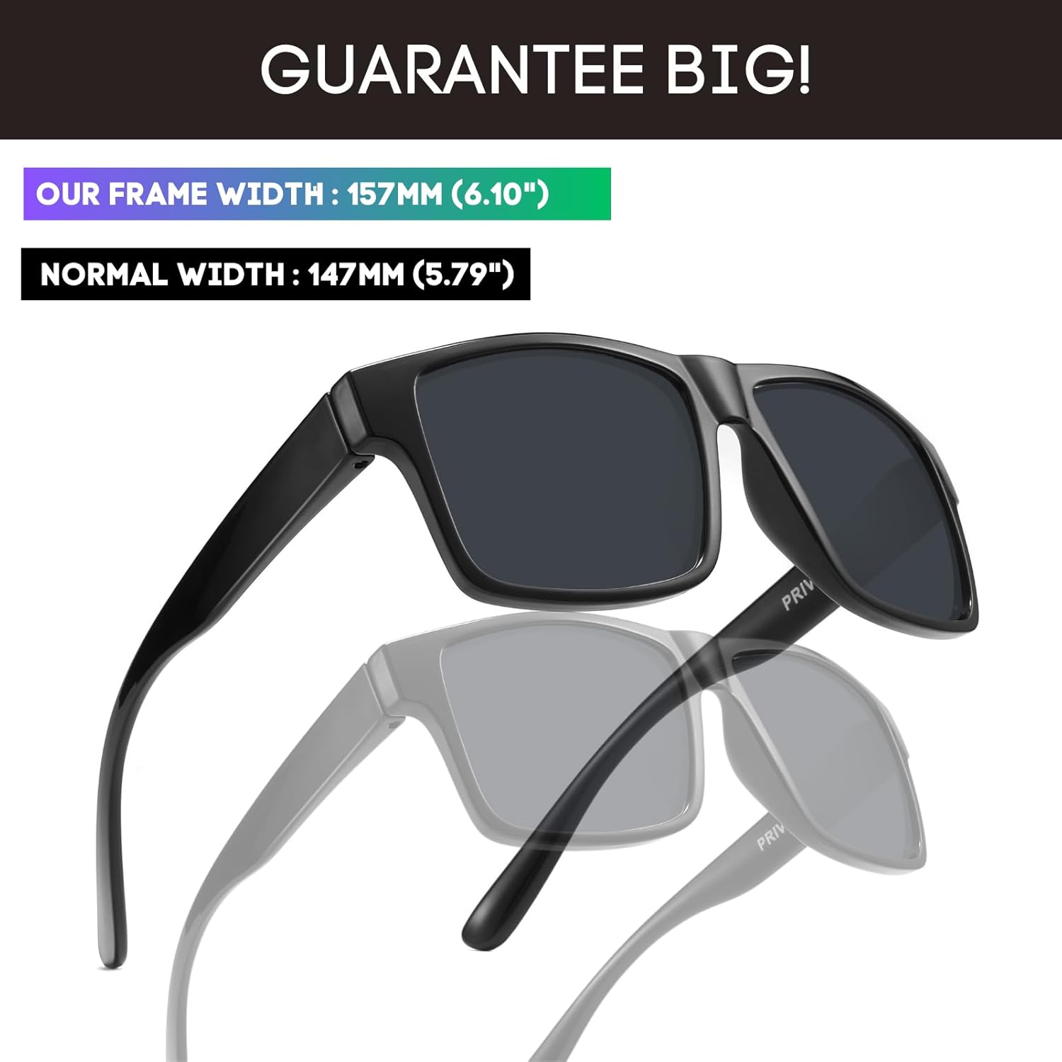 2-Pack XXL Size Extra Large Polarized Sunglasses Set for Big Wide Heads Men (PMX0078P-11-VB)