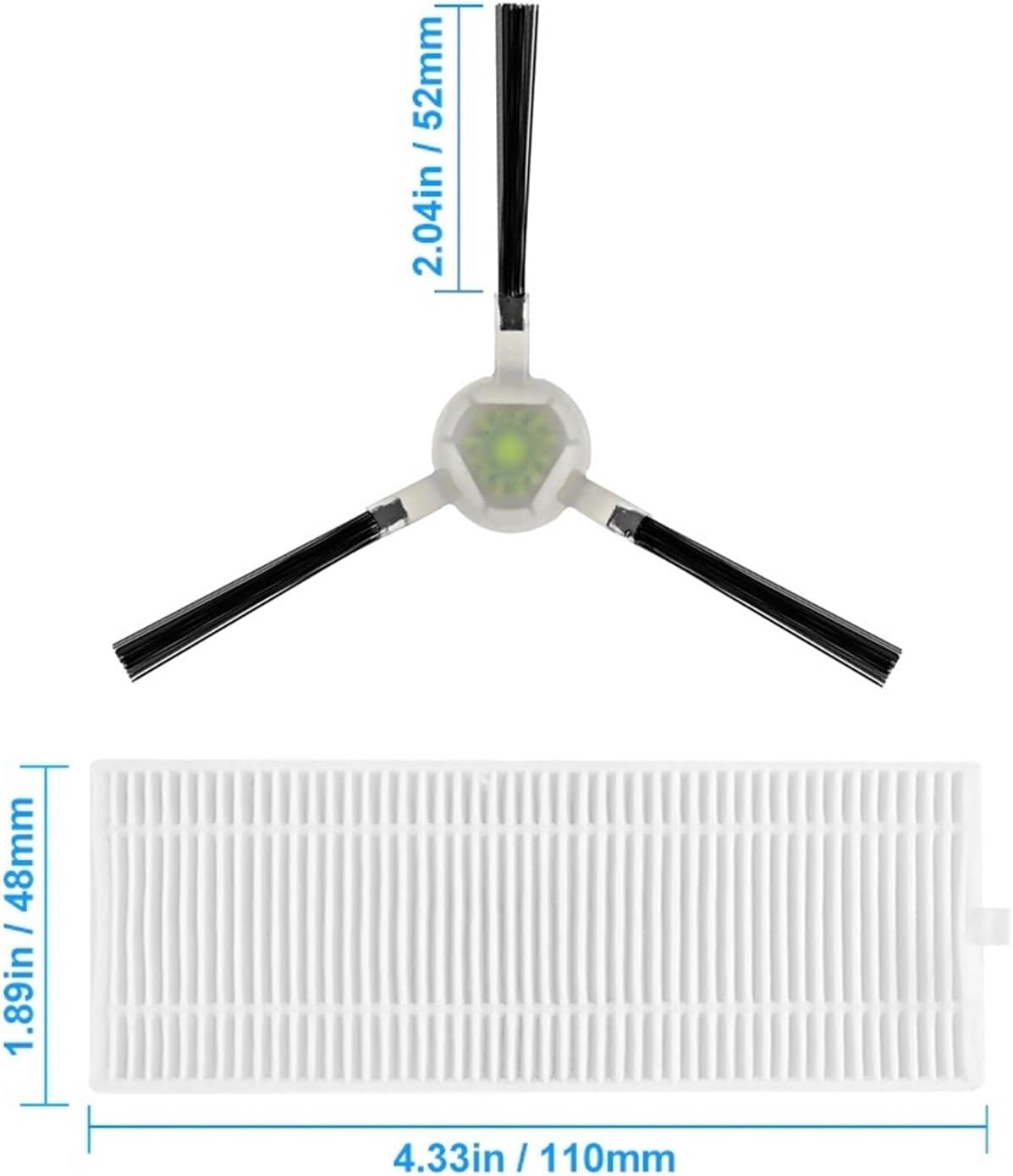 4 Side Brushes + 4 HEPA Filters Compatible for Lefant Robot Vacuum Cleaner M210 Pro M1 M201/M501A/M571/T700 Accessories Parts (Color : M1)