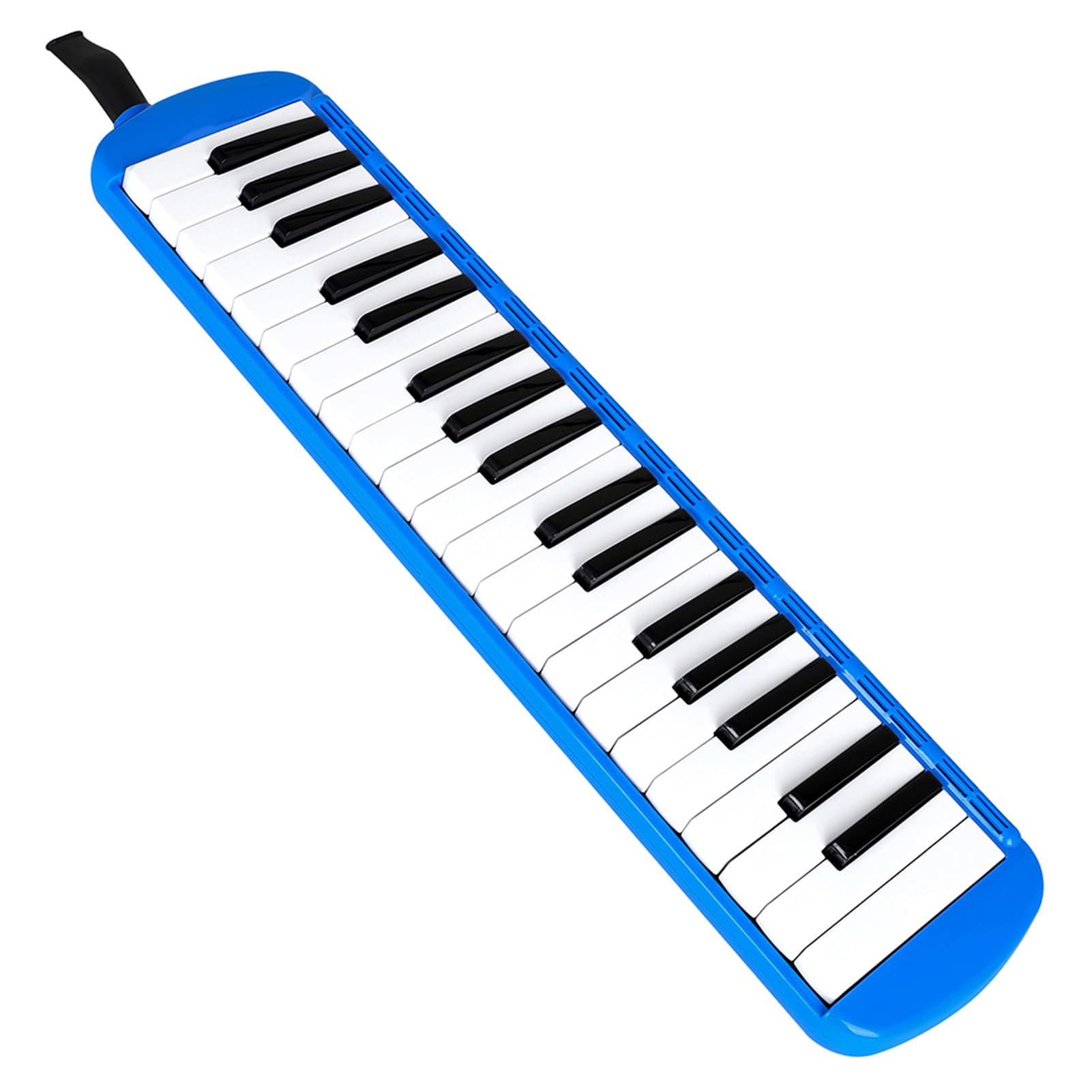 Dilwe Melodica, Tasteninstrument mit 37 Tasten und Stimmplatte aus Messing für Klaren Klang, Inklusive Hartschalenkoffer und Mundstücken, für Kinder und Erwachsene (BLUE)