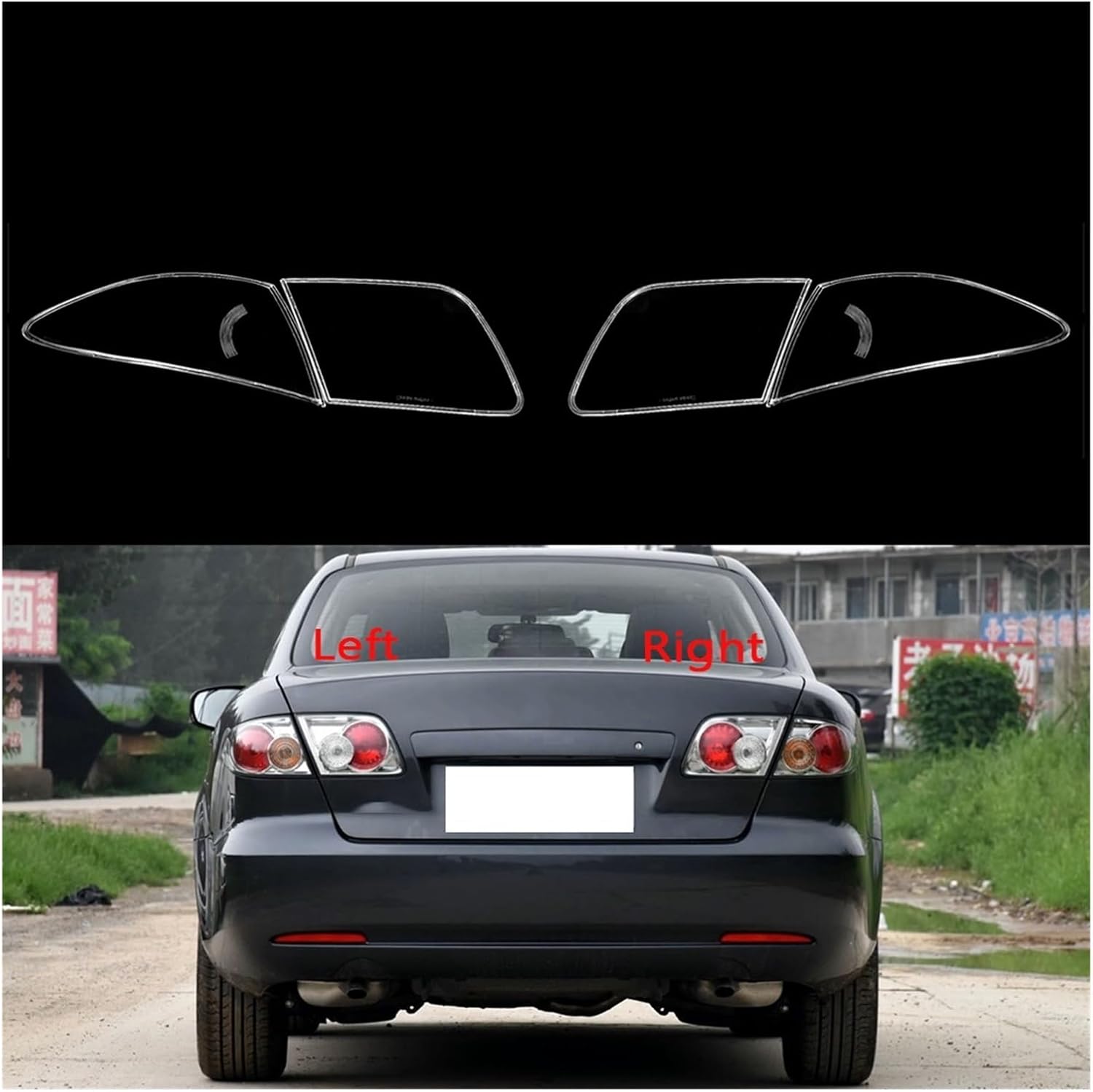 Transparent Light Case Compatible For Mazda 6 M6 2003~2015 Front Taillight Lens Cover Taillamp Lampshade Glass Lamp Shell Caps Mask(Inside Left)