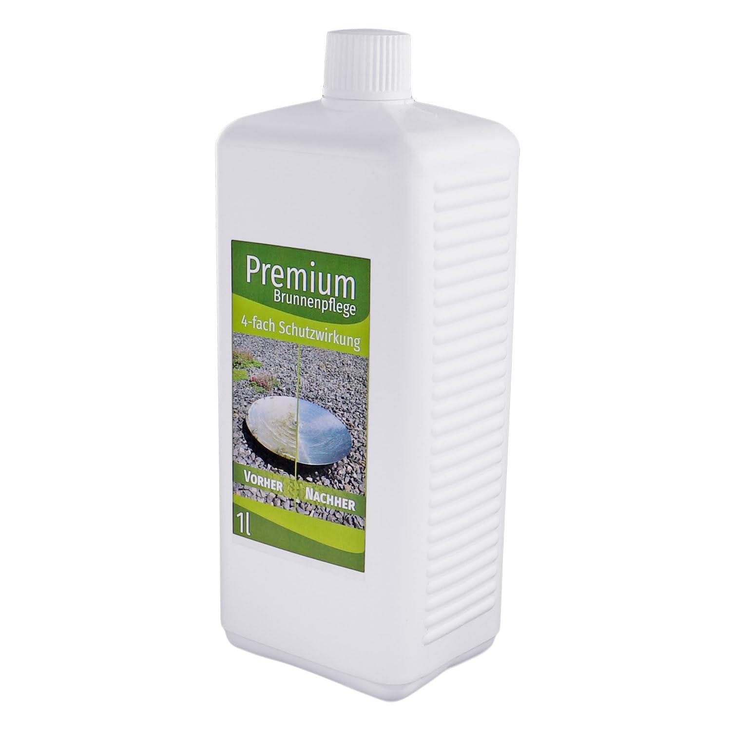 CLGarden Premium Springbrunnenzusatz 1 Liter gegen Algen, Kalk, glitschige Ablagerungen und schleimiges Wasser, Schaumfrei, Biologisch abbaubar, Gartenbrunnen Zimmerbrunnen klar Wasserzusatz