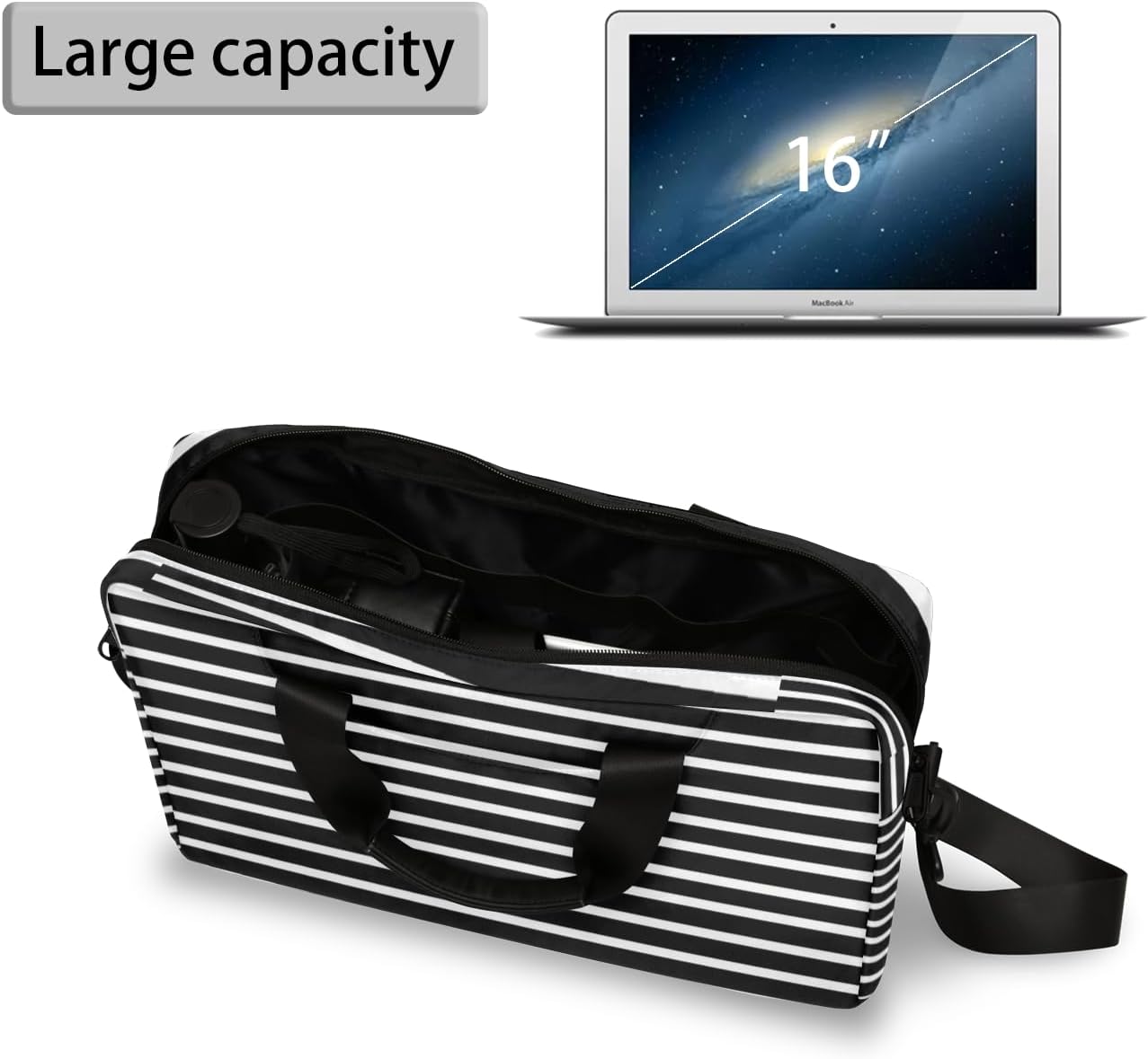 15 Inch Laptop Sleeve Case Waterprooof Computer Briefcase Messenger Bag with Shoulder Strap for Men Women