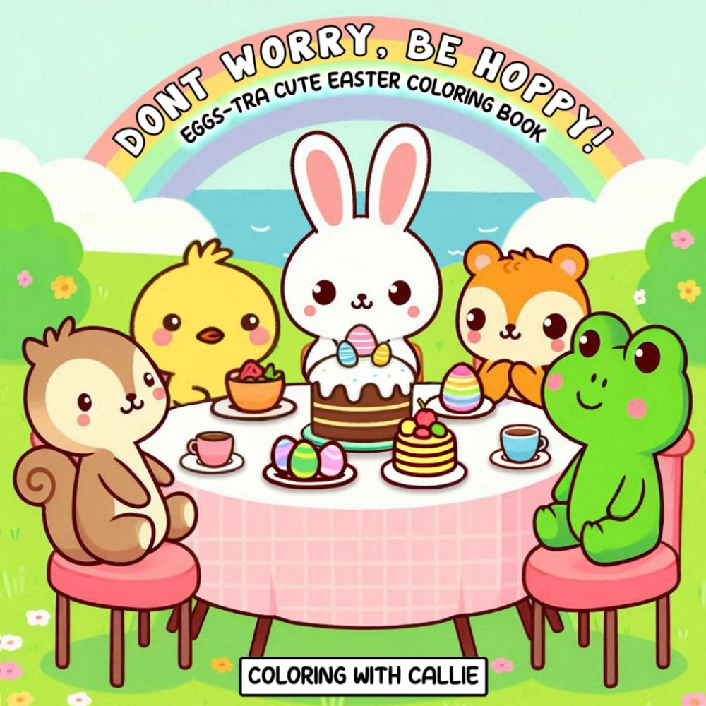 Don't Worry, Be Hoppy! Eggs-tra Cute Easter Coloring Book