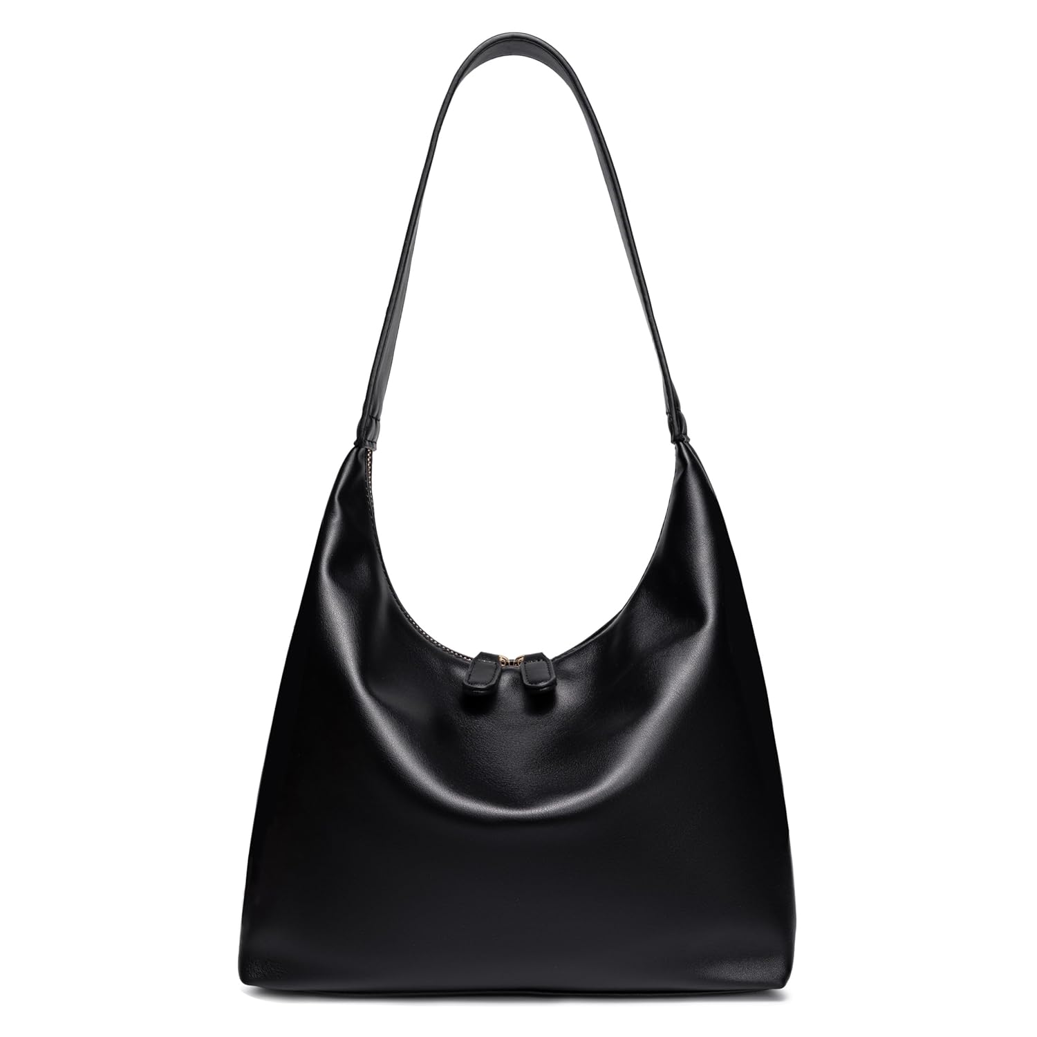Leather Hobo Bags for Women Small Soft Shoulder Purse Slouchy Tote Handbags with Double Zipper Design 2025