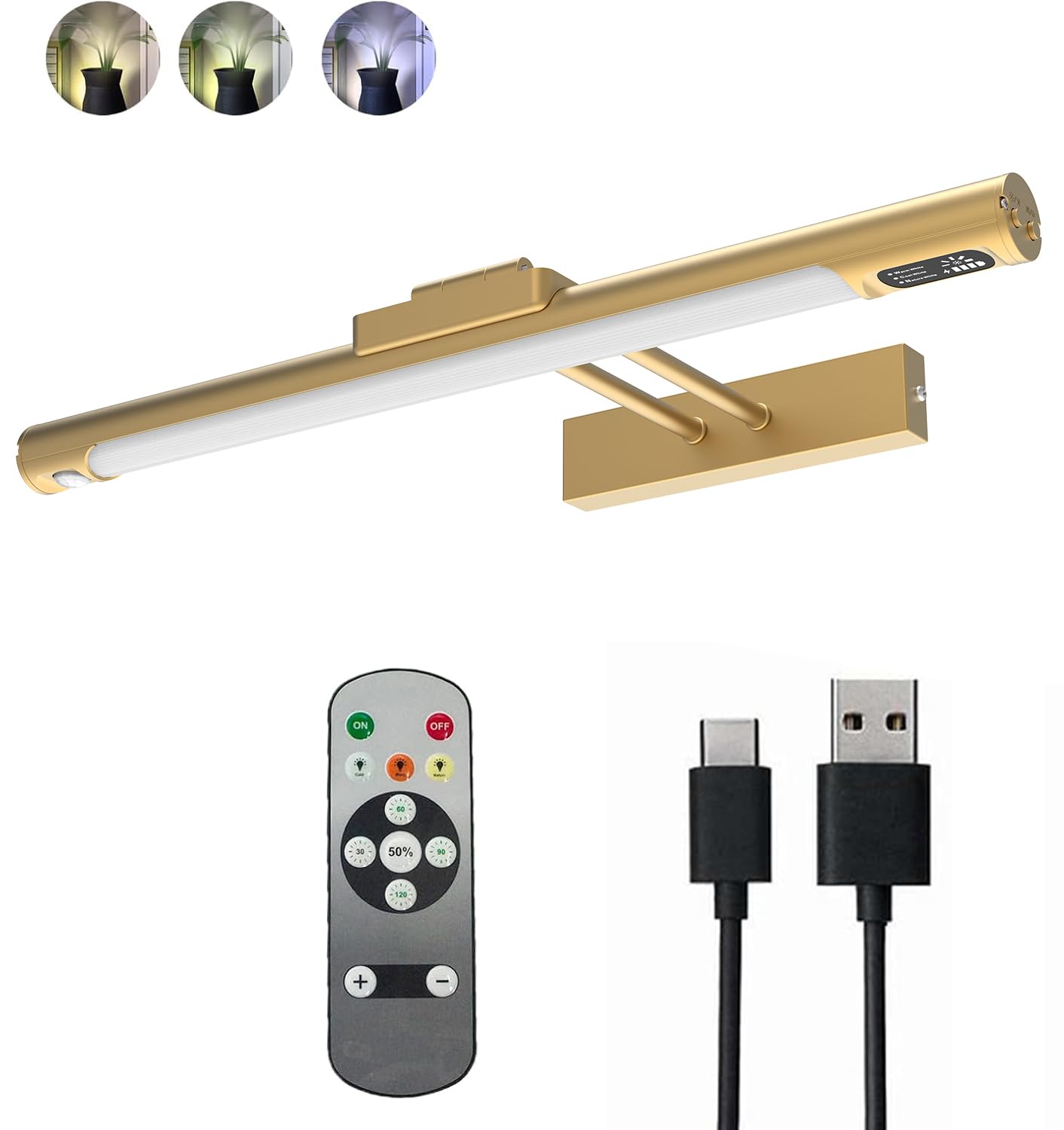 MIOBLUE Bildbeleuchtung Kabellos, Dart Beleuchtung, Akku Wandleuchte Innen magnetisch, Kunstleuchten für Malen Foto Portrait, LED Wandlampe mit 3 Farbtemperaturen, Fernbedienung mit Timer