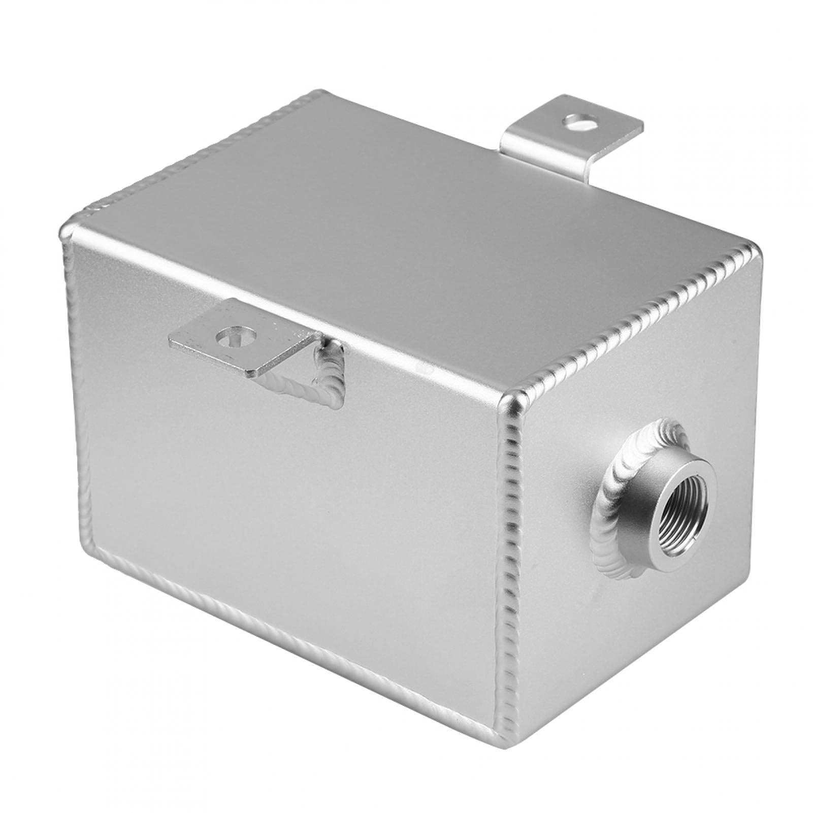 Odpowietrznik puszki oleju, zmodyfikowany samochód aluminiowy zbiornik zbiornika 2 l puszki oleju z filtrem odpowietrzającym uniwersalny [srebrny]