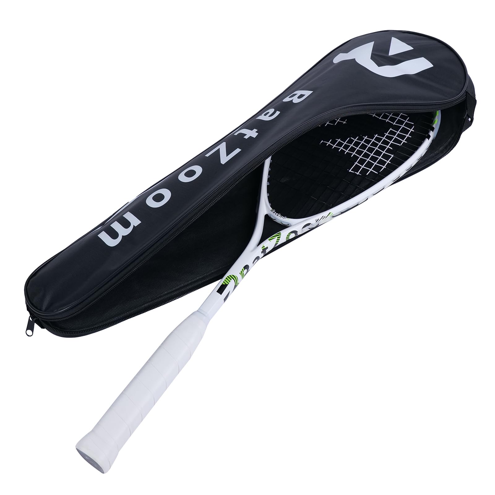 BatZoom Anfänger-Squashschläger – Leichter & Langlebiger Trainingsschläger für Erwachsene & Jugendliche, Vorbesaitet mit Komfortgriff & Dämpfung - Inklusive Tragetasche