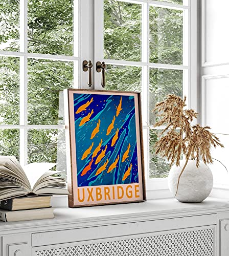 Affiche de pêche Uxbridge Fish décoration murale vintage 40x50 cm - 4