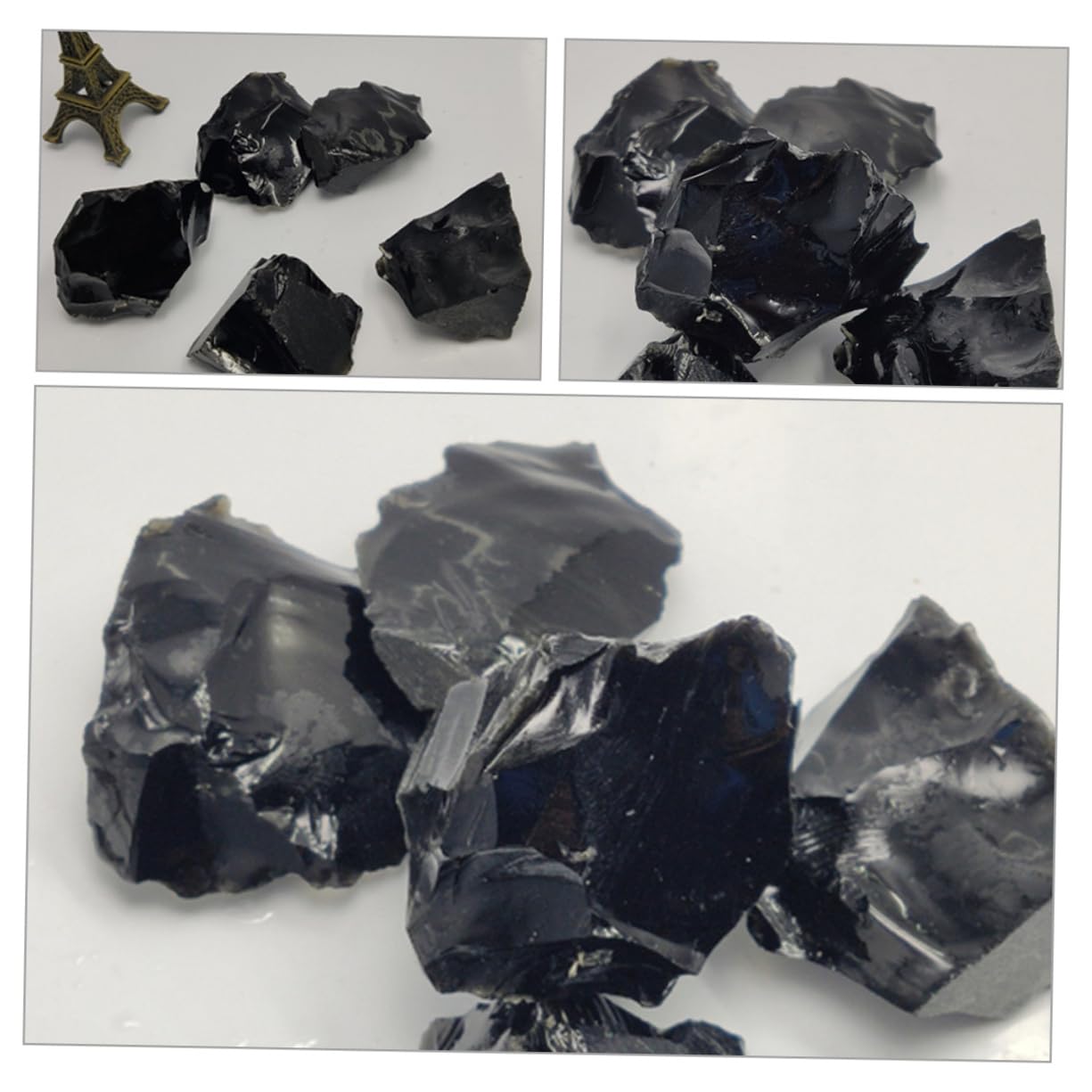 CALLARON 5 Sätze Obsidian Duftstein Chakra Ausgleichssteine ​​Meditationsstein Büro Obsidian Stein Dekorativer Obsidian Stein Obsidian Stein Dekore Obsidian Steine ​​Natürlicher 5 Stücke * 5