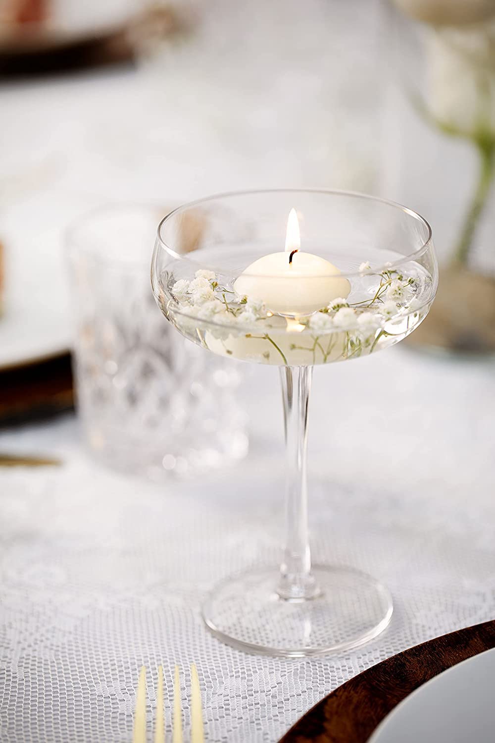 BOLSIUS Lot de 36 bougies flottantes ivoire de 7,6 cm – Qualité européenne premium – Ambiance à couper le souffle pour centres de table de mariage romantiques, décorations, événements, piscine,