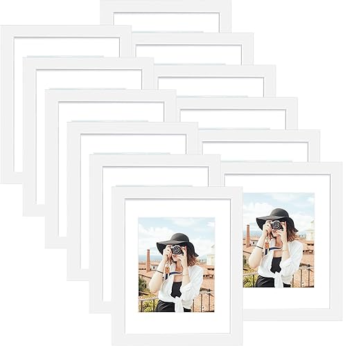 Miniatura 188 de Picrit - Juego de 12 portarretratos de 5 x 7 pulgadas para colgar en la pared o exhibir sobre una mesa, para fotos de 4 x 6 con paspartú o 5 x 7