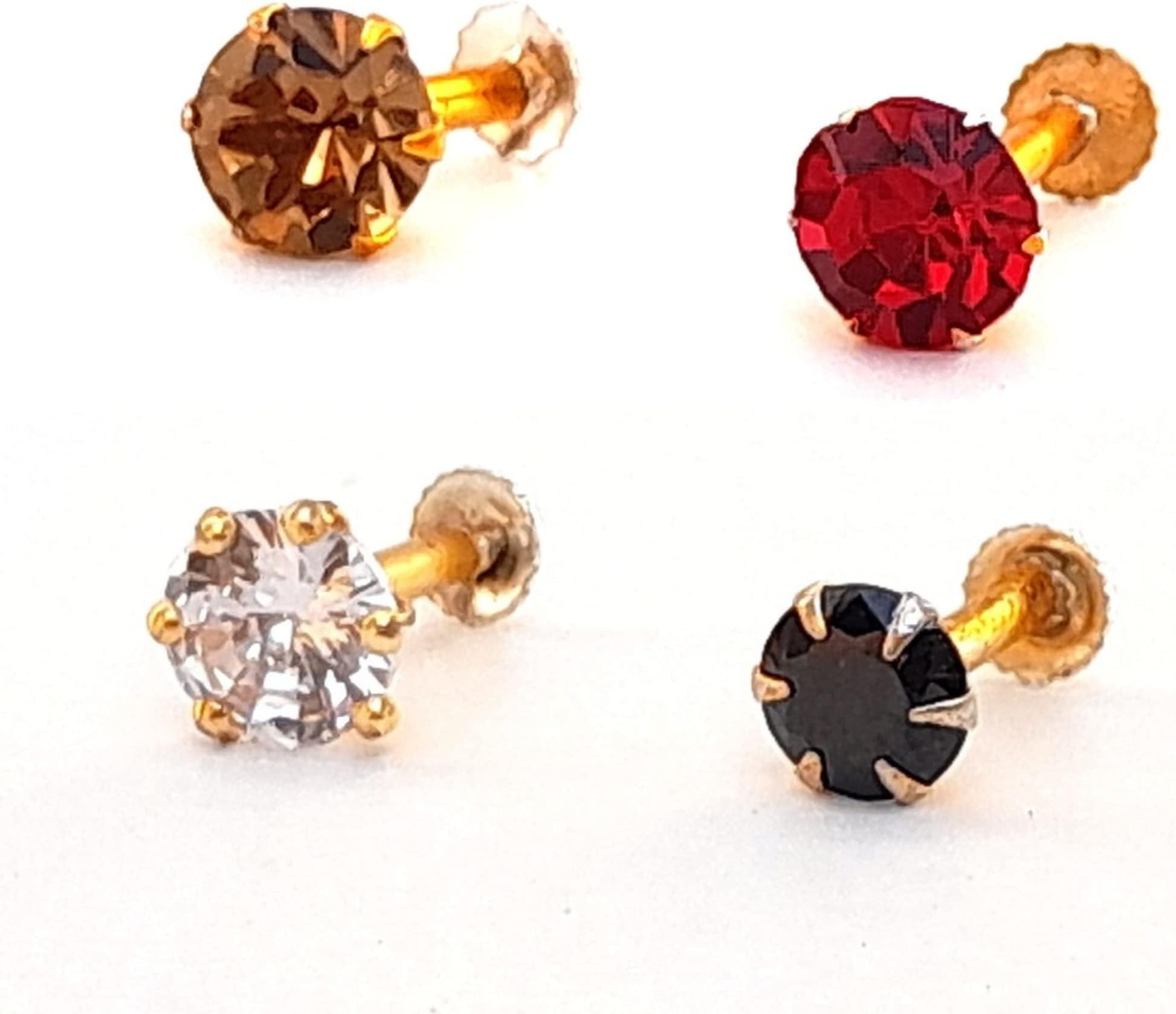 Laal Amrood Nose Pin for Women and Girls Traditional Nose Stud Piercing Combo Accessories Jewellery Gift for Girls and Women