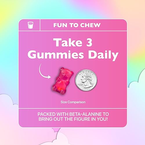 Miniatura 6 de Gomitas BBL, gomitas de beta-alanina, constructor de glúteos, ayuda de apoyo para entrenamiento, gomitas de glúteos, constructor de glúteos, ayuda