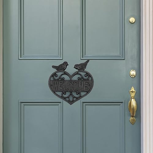 Miniatura 7 de MOLIGOU Letrero de bienvenida de hierro fundido placa de bienvenida para montaje en pared letrero de bienvenida para puerta delantera porche entrada