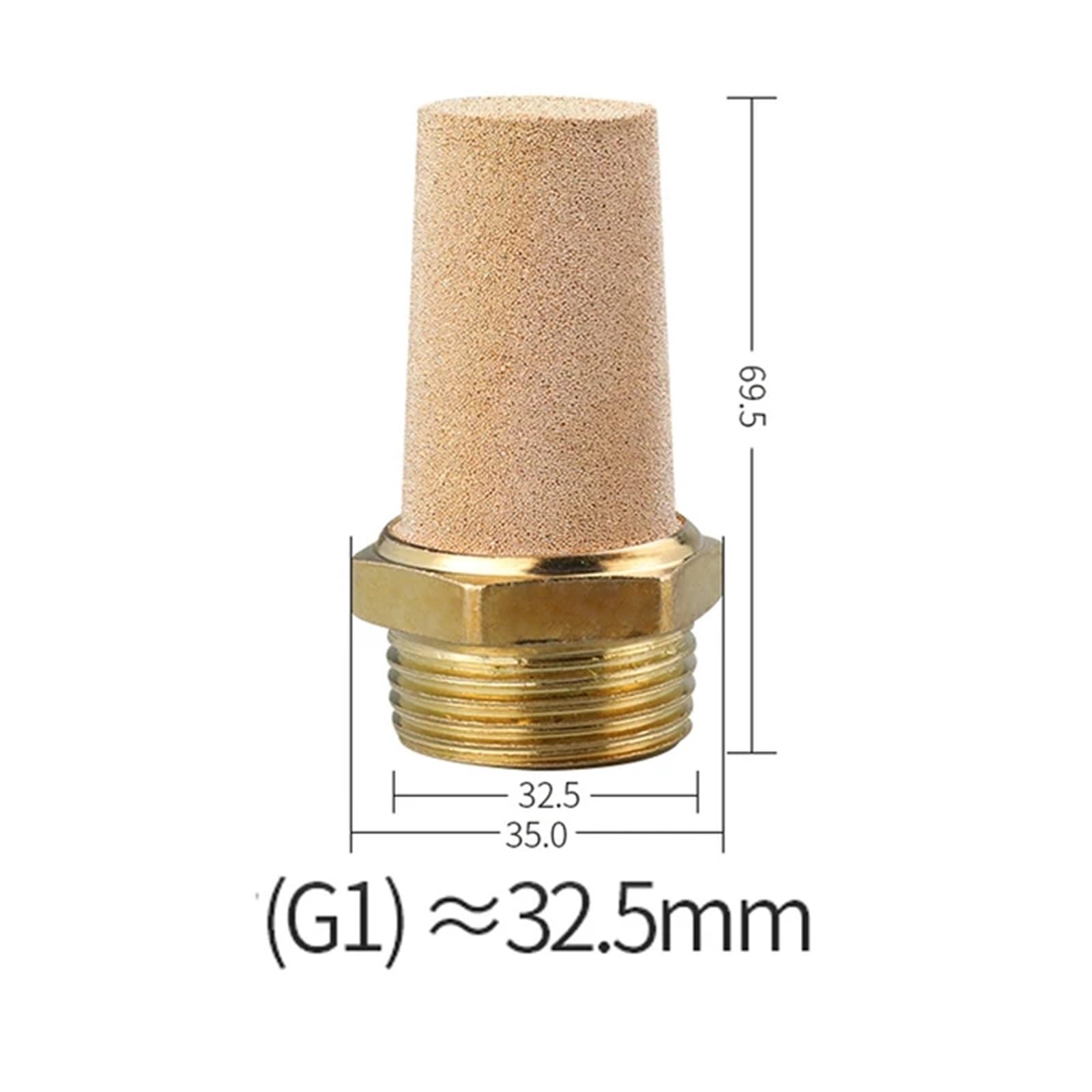 Silencieux d'échappement pneumatique 1/8 ''1/4'' 3/8 ''1/2'', filetage mâle for le bruit de l'air, en laiton réglable, Long et court BSL(Long-G1)