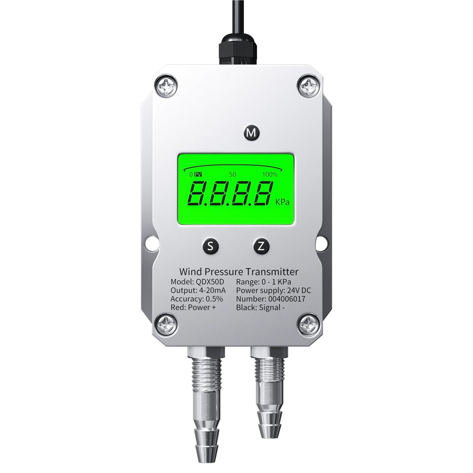 Trasmettitore di pressione differenziale 4-20mA RS485-100Kpa-100Kpa Trasduttore sensore gas aria 1 pz(RS485,0-4 Kpa)