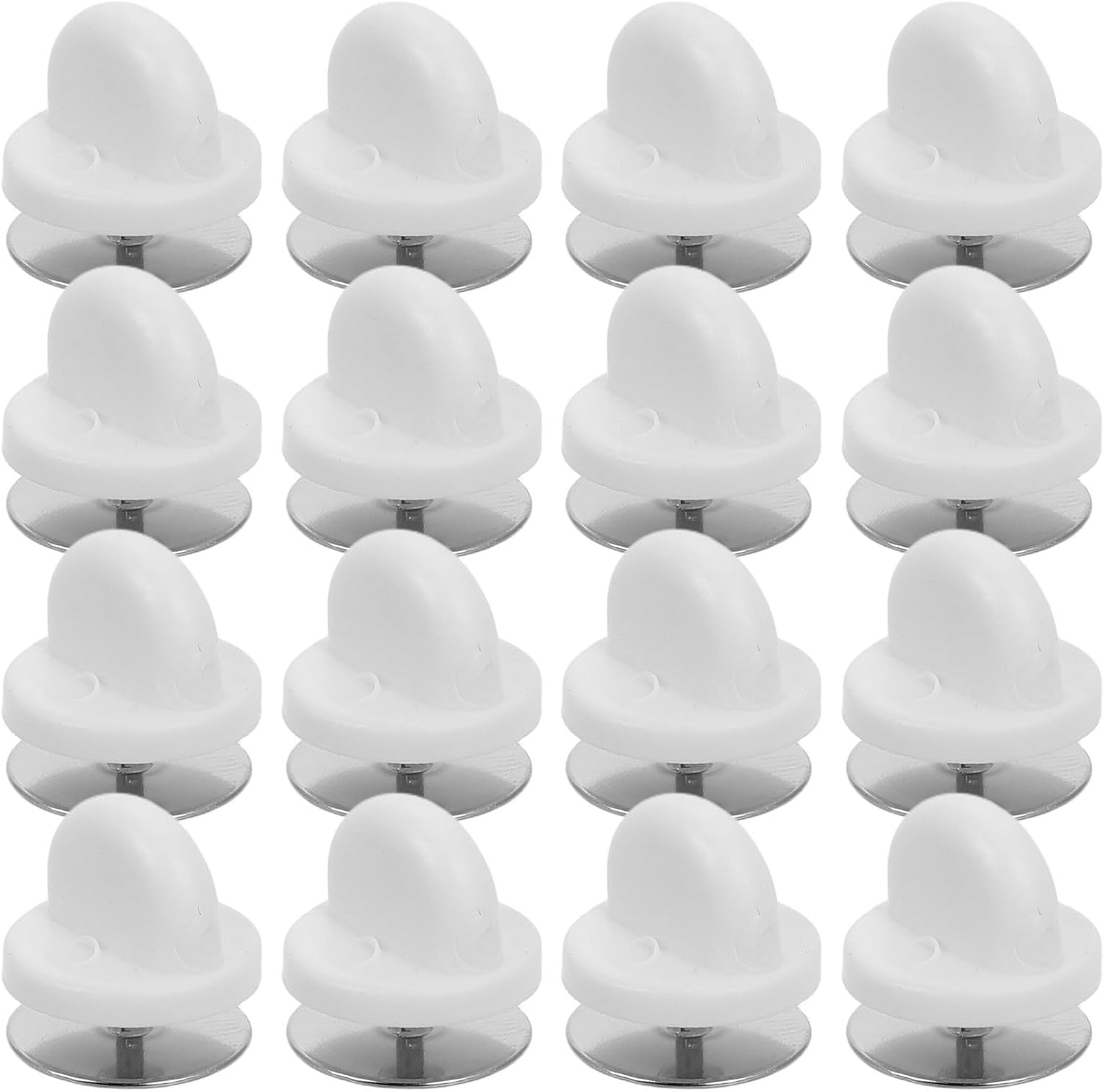 KICHOUSE 50pcs White PVC Butterfly Clutch Pin Backs for Enamel Pins Round Shape and Comfortable Design, for DIY Projects and Jewelry Making Accessories
