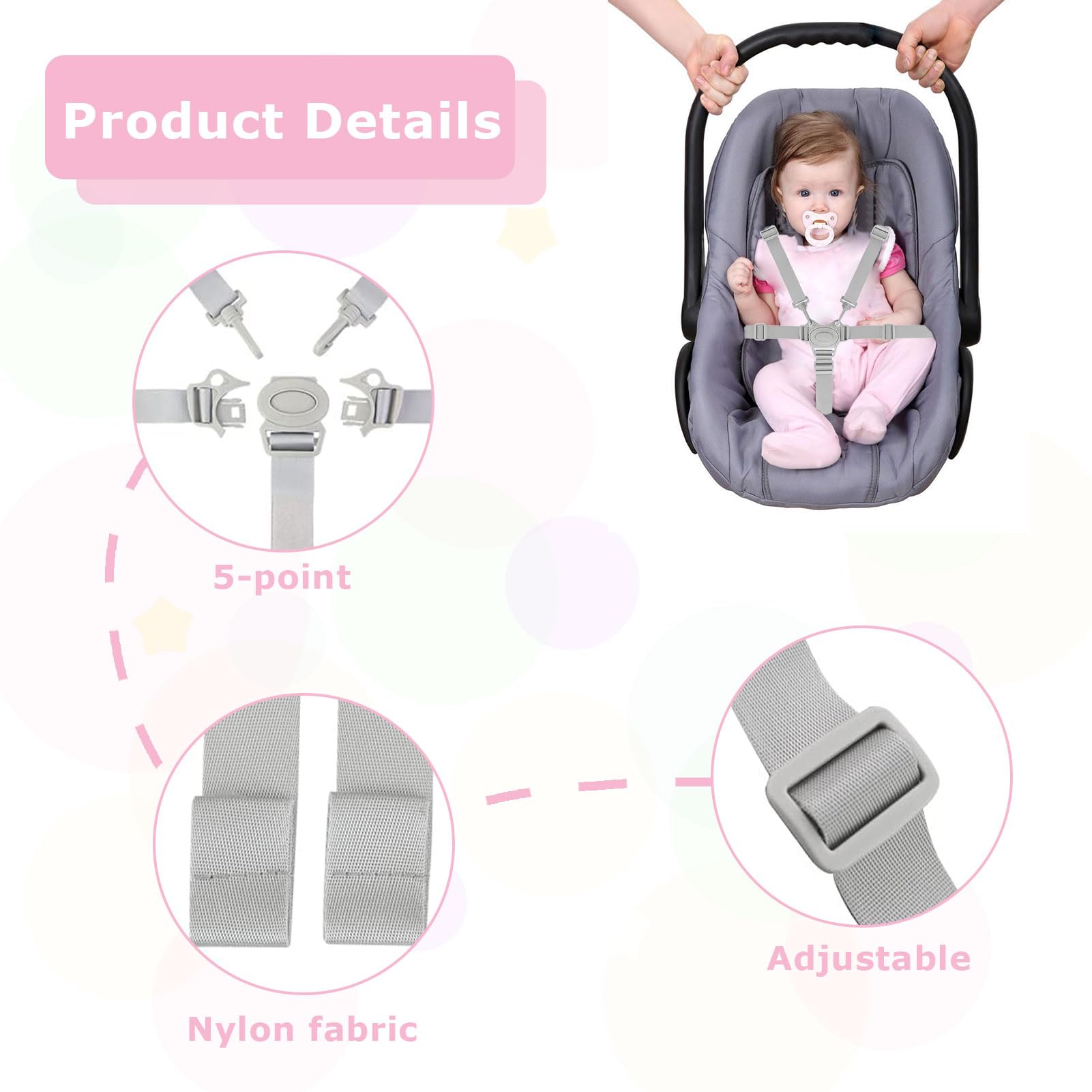 1 pieza 5 puntos cinturón cinturón de seguridad trona,multifuncional cinturón de seguridad para niños,cinturón,Hauck trona cinturón,Stokke correa para cochecito,asiento de niño,cochecito y silla alta