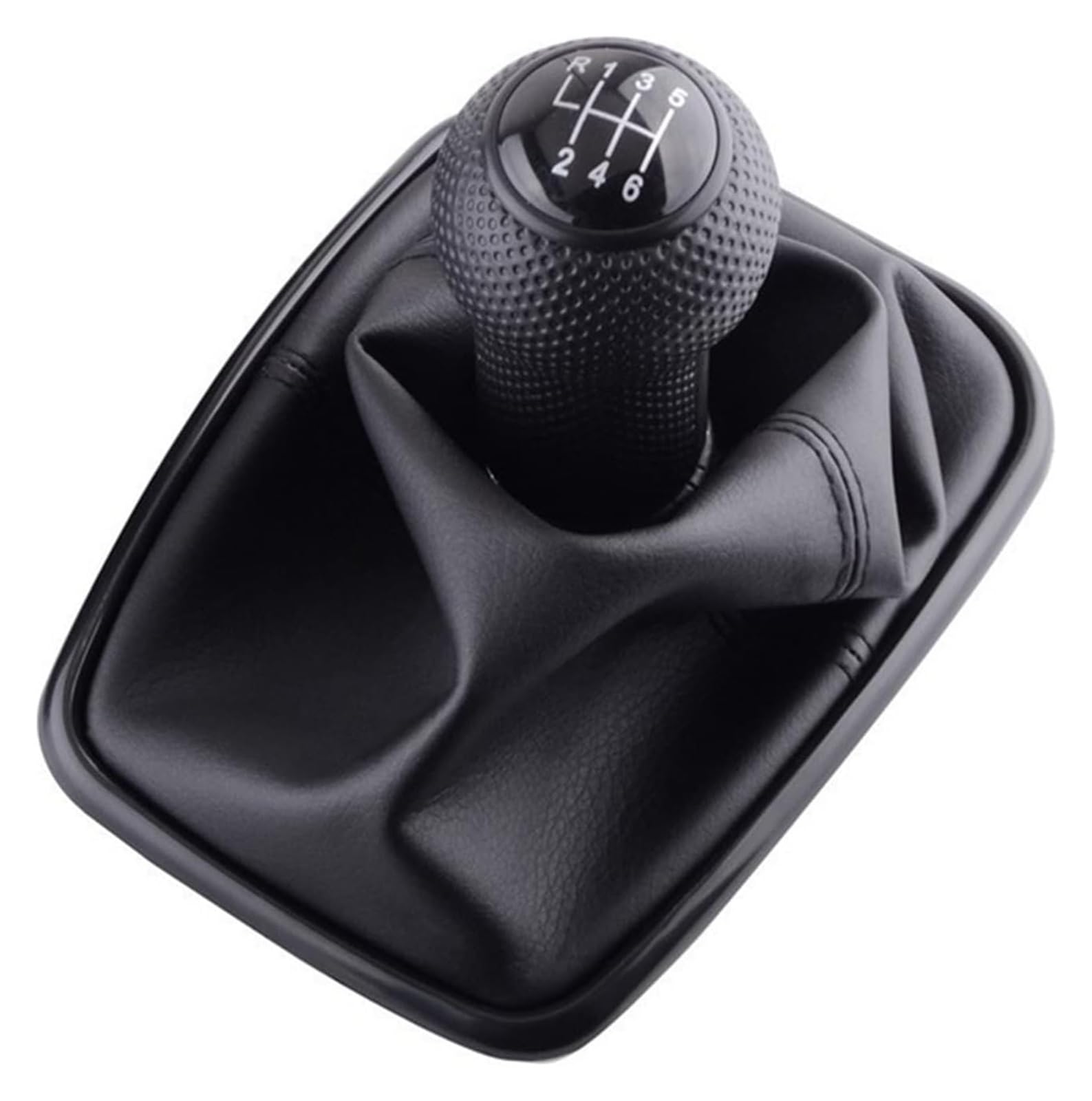 Utongmu Black 6-Speed Manual Gear Shift Knob For Vw For Golf 4 Iv Mk4 Gti R32 For Jetta 5 6 Speed Gear Shift Knob Lever Shifter Gaitor Boot Pu Leather