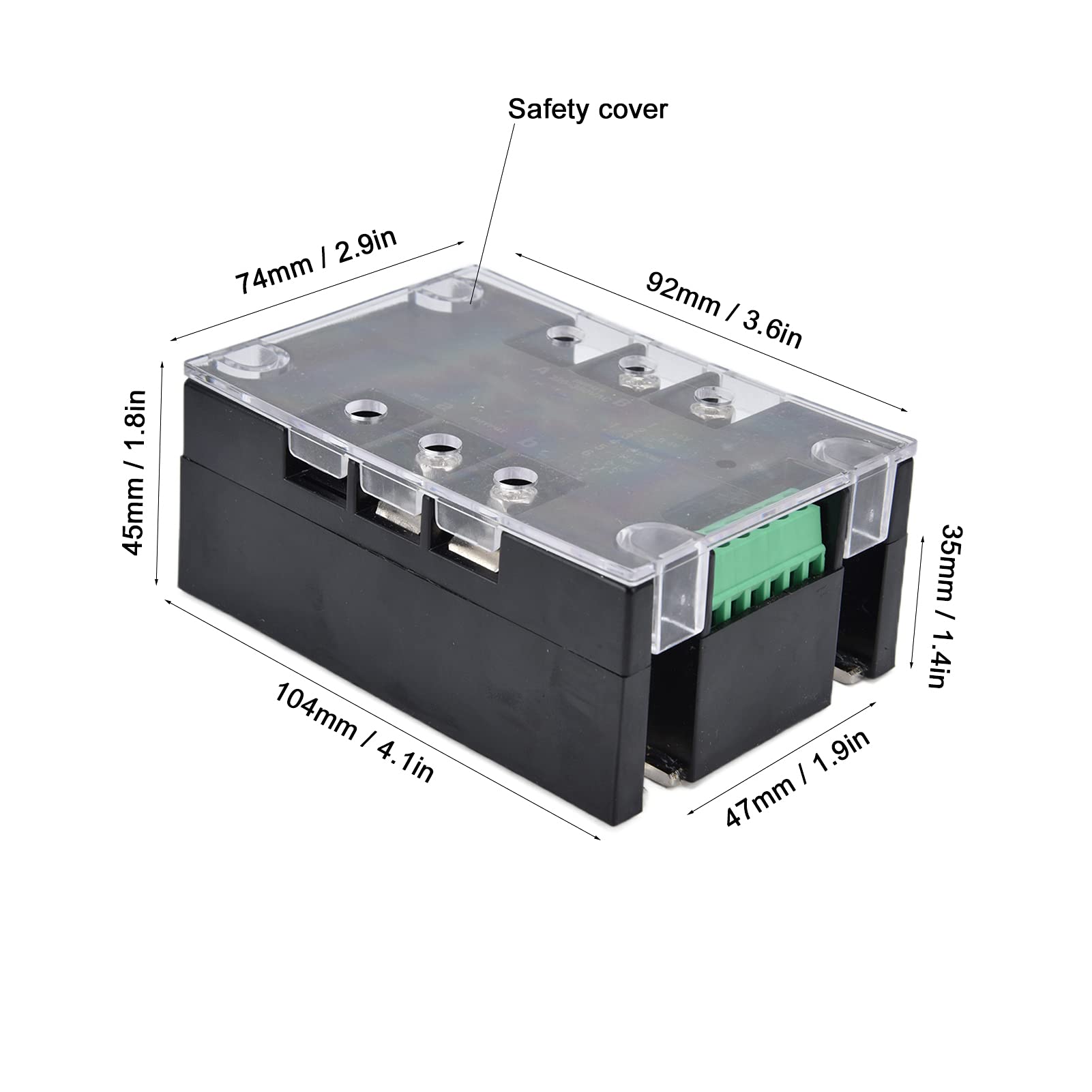 Regulador de Voltaje SCR, Regulador de Voltaje de Estado Sólido con Ajuste Continuo para Equipos Industriales, 220-380 VCA, 1 Unidad (SSR-100WA-H sin radiador)